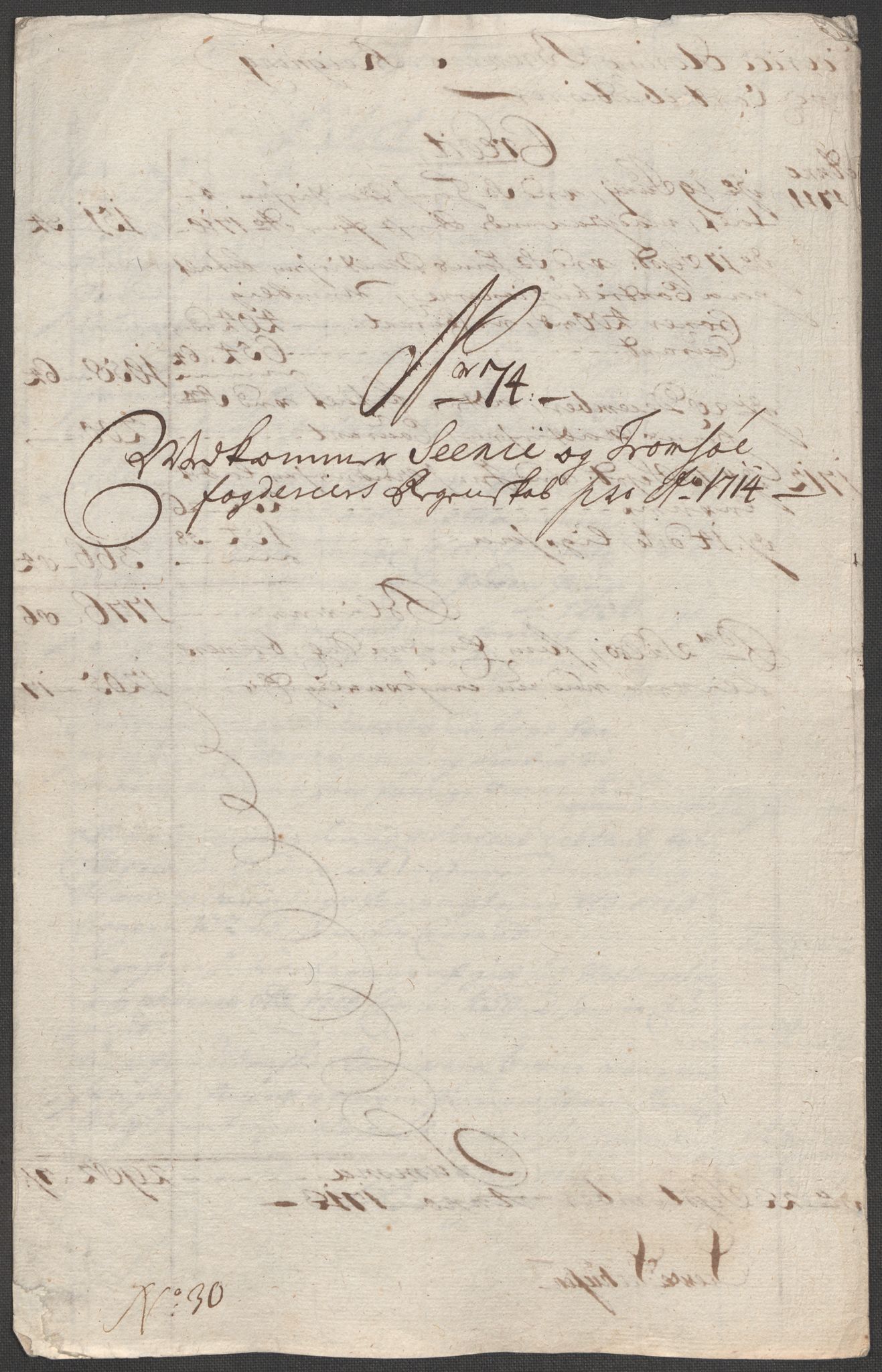 Rentekammeret inntil 1814, Reviderte regnskaper, Fogderegnskap, AV/RA-EA-4092/R68/L4760: Fogderegnskap Senja og Troms, 1714, s. 337