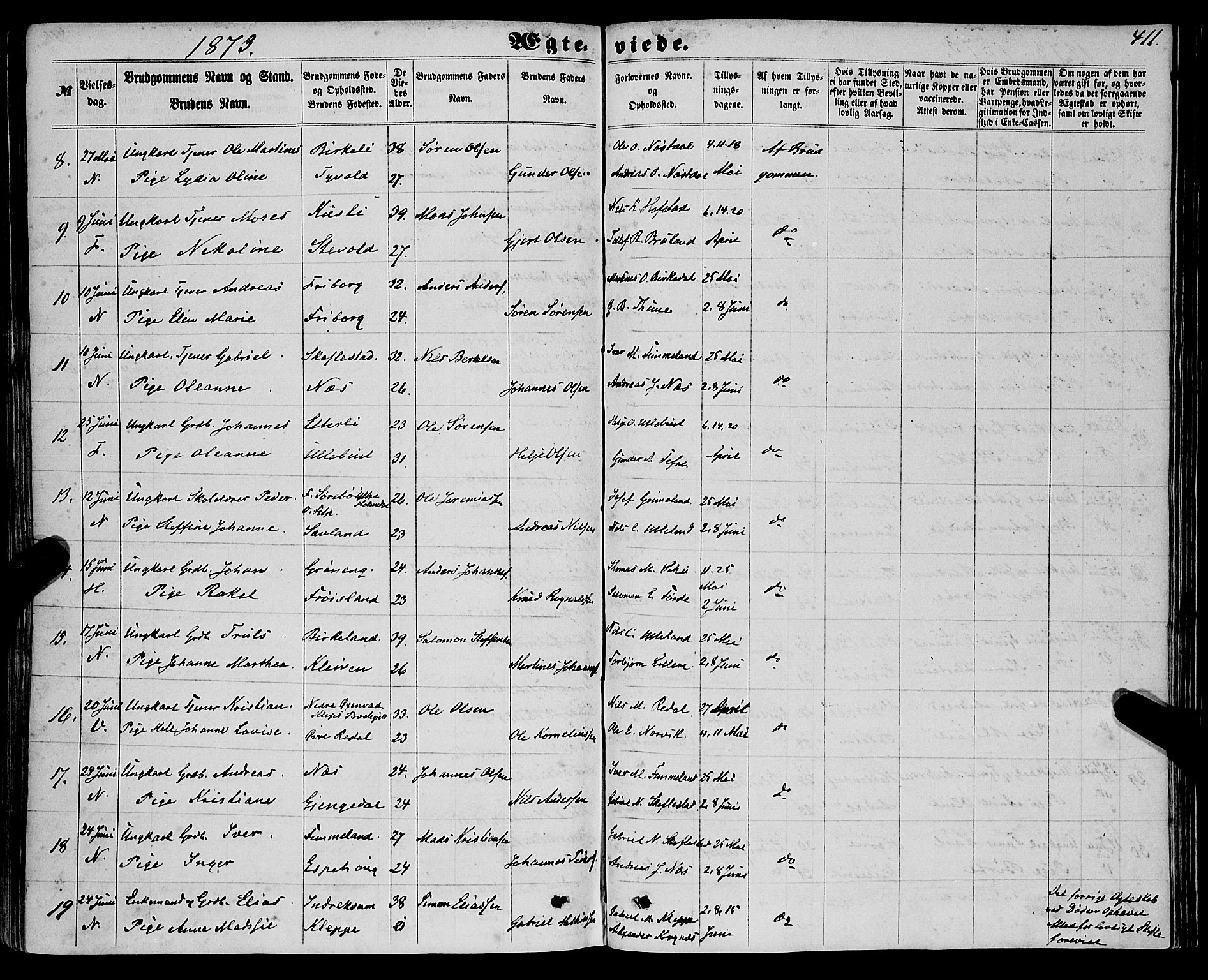 Førde sokneprestembete, AV/SAB-A-79901/H/Haa/Haaa/L0009: Ministerialbok nr. A 9, 1861-1877, s. 411