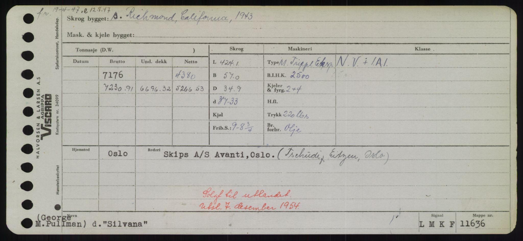 Sjøfartsdirektoratet med forløpere, Skipsmålingen, RA/S-1627/H/Hd/L0033: Fartøy, Sevi-Sjø, s. 163