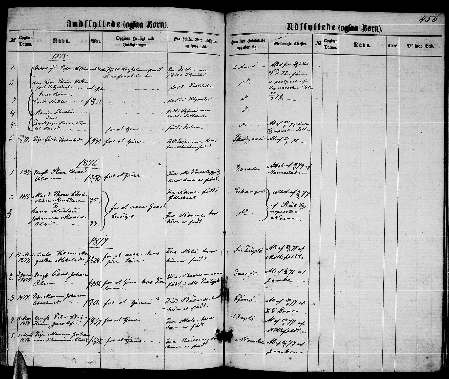 Ministerialprotokoller, klokkerbøker og fødselsregistre - Nordland, SAT/A-1459/805/L0107: Klokkerbok nr. 805C03, 1862-1885, s. 456