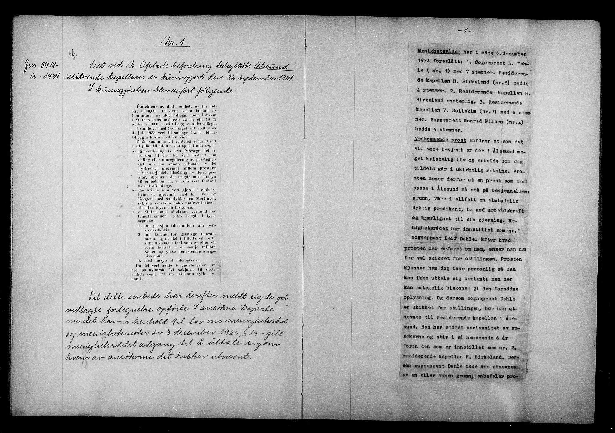 Kirke- og undervisningsdepartementet, Kontoret  for kirke og geistlighet A, AV/RA-S-1007/A/Aa/L0354: Referatprotokoll m/register. Ref.nr. 1-147, 1935