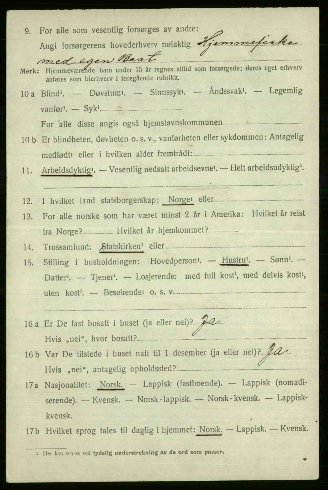 SATØ, Folketelling 1920 for 2013 Talvik herred, 1920, s. 1031