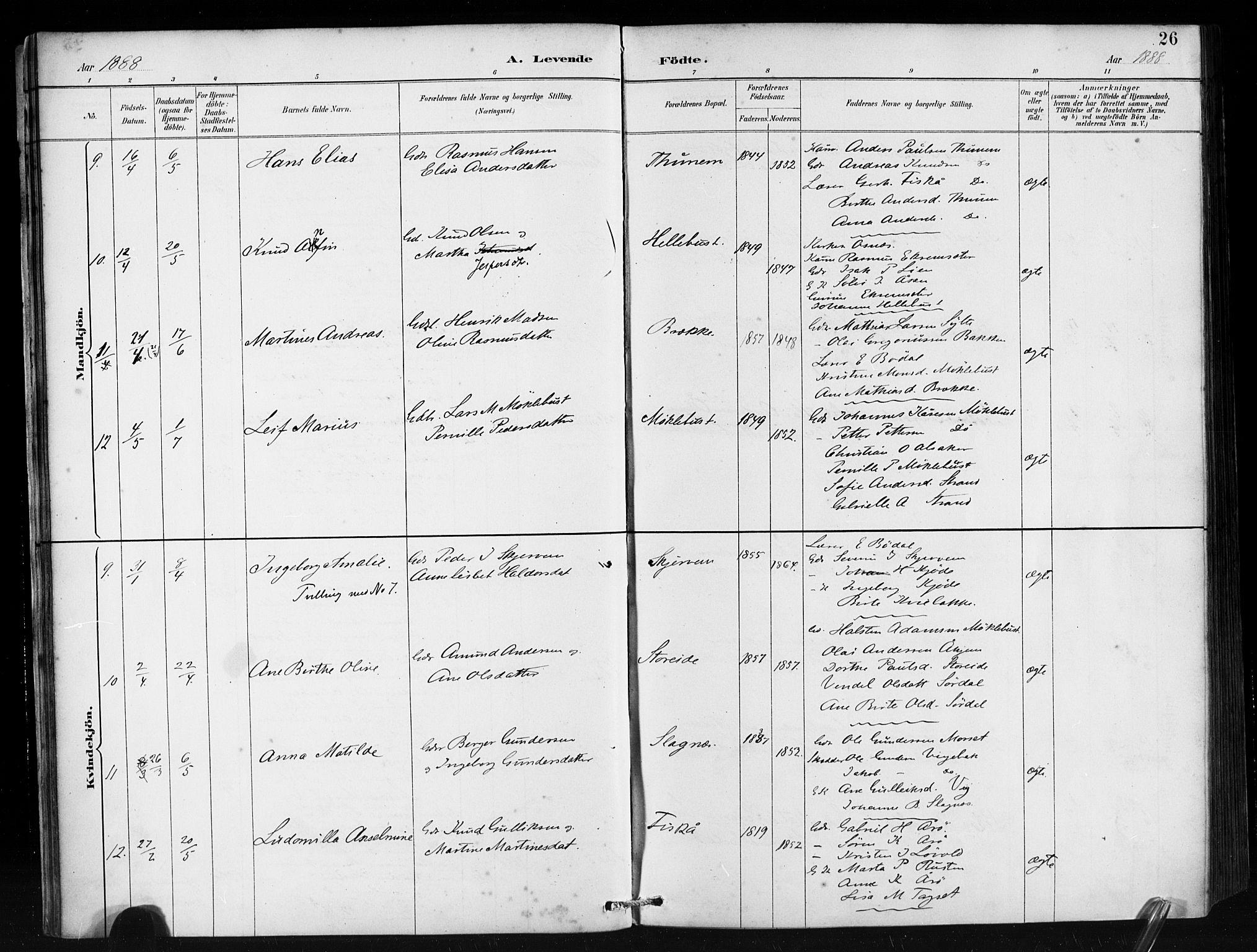 Ministerialprotokoller, klokkerbøker og fødselsregistre - Møre og Romsdal, AV/SAT-A-1454/501/L0008: Ministerialbok nr. 501A08, 1885-1901, s. 26