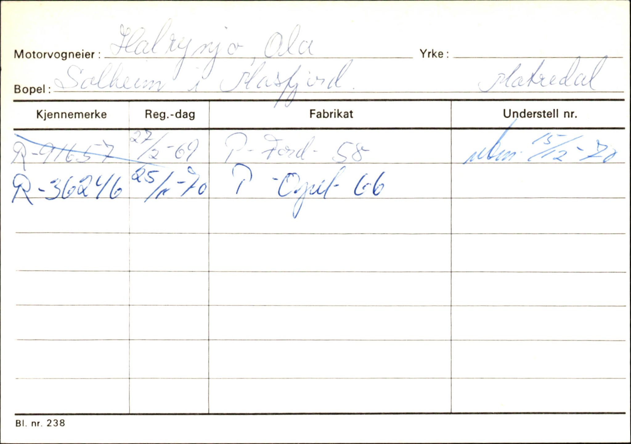 Statens vegvesen, Hordaland vegkontor, SAB/A-5201/2/Ha/L0018: R-eierkort H, 1920-1971, s. 270