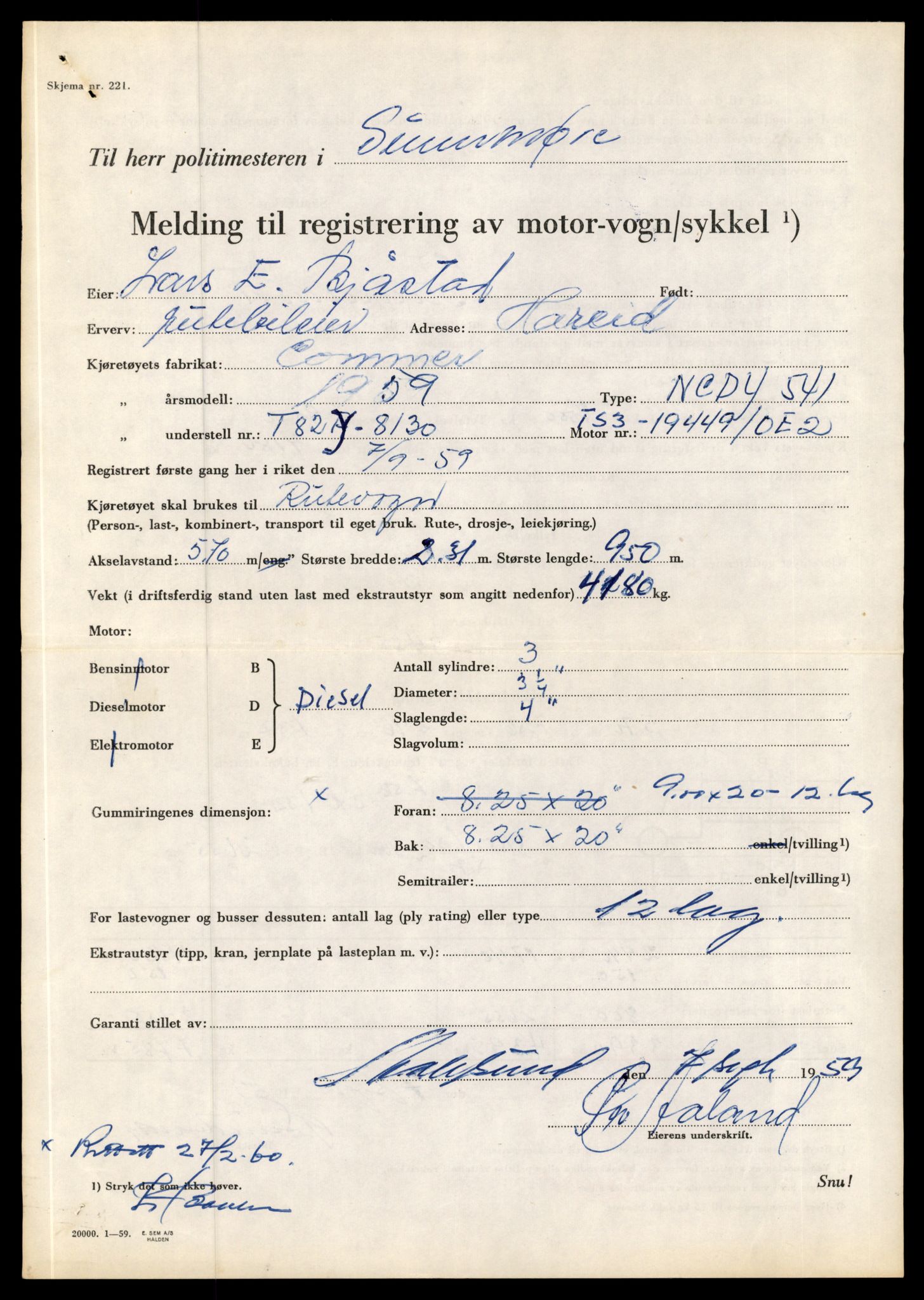 Møre og Romsdal vegkontor - Ålesund trafikkstasjon, AV/SAT-A-4099/F/Fe/L0010: Registreringskort for kjøretøy T 1050 - T 1169, 1927-1998, s. 1780