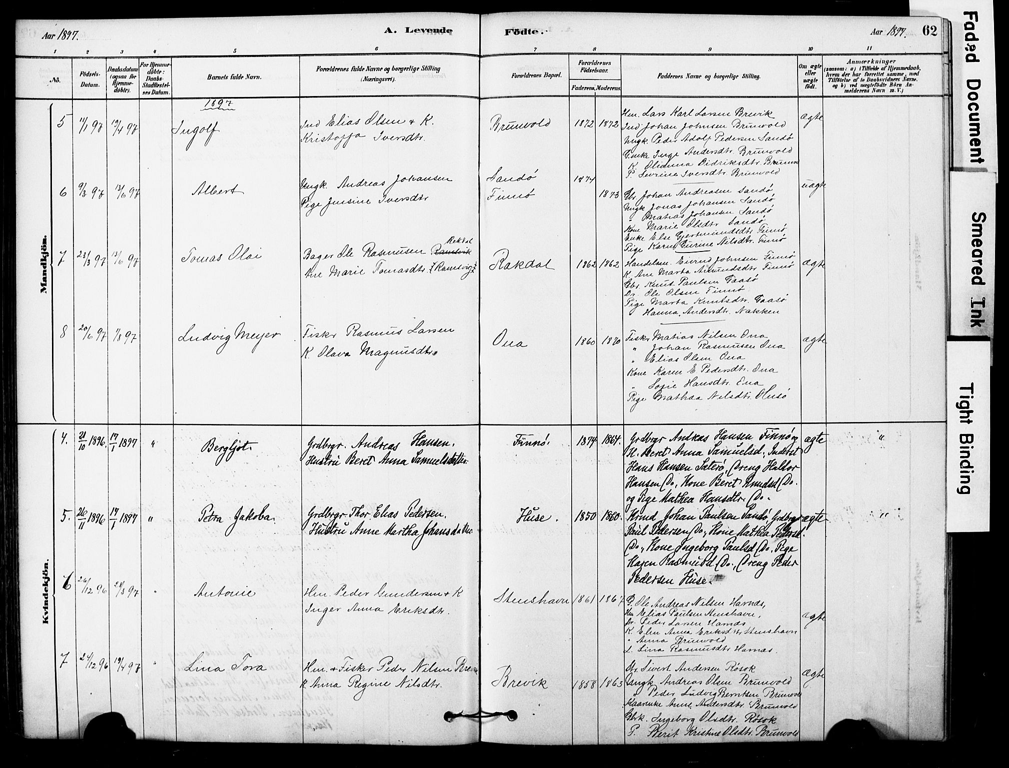 Ministerialprotokoller, klokkerbøker og fødselsregistre - Møre og Romsdal, AV/SAT-A-1454/561/L0729: Ministerialbok nr. 561A03, 1878-1900, s. 62