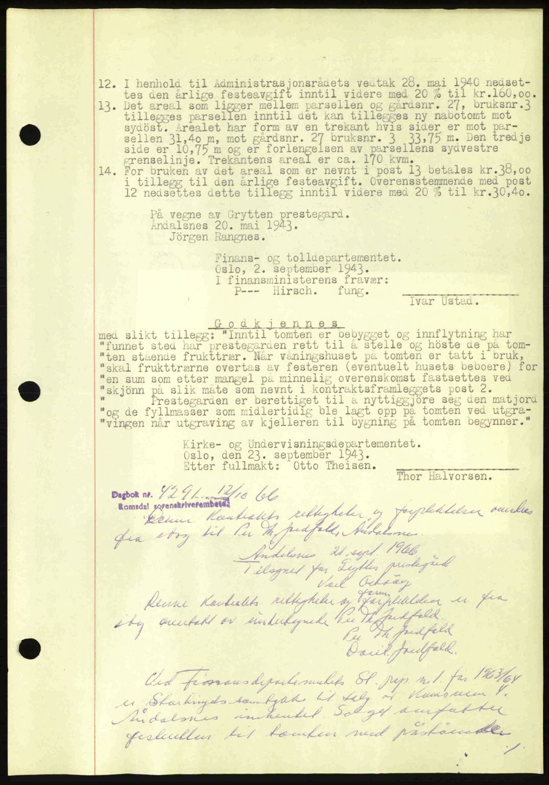 Romsdal sorenskriveri, AV/SAT-A-4149/1/2/2C: Pantebok nr. A15, 1943-1944, Dagboknr: 1698/1943