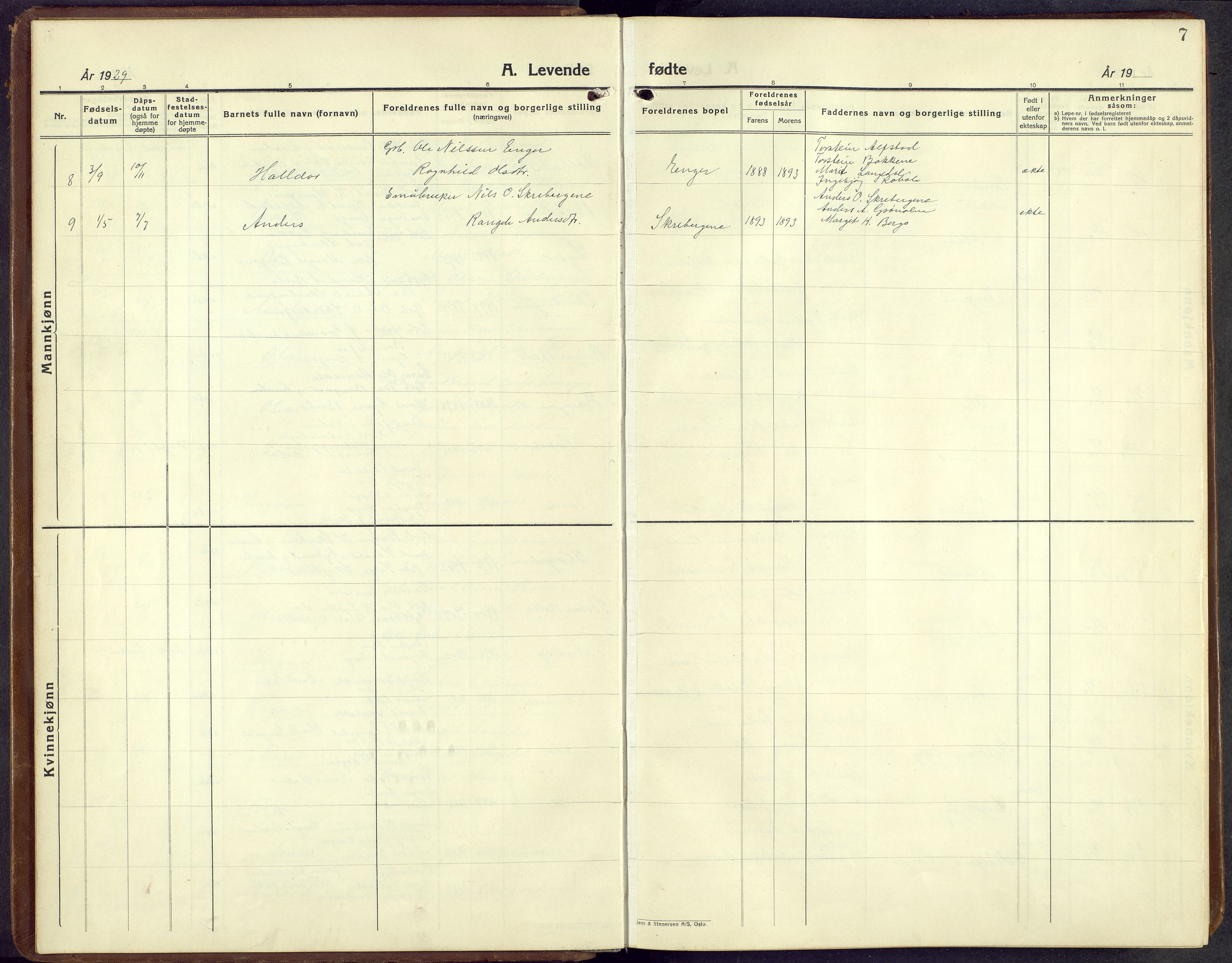 Øystre Slidre prestekontor, AV/SAH-PREST-138/H/Ha/Hab/L0010: Klokkerbok nr. 10, 1928-1948, s. 7