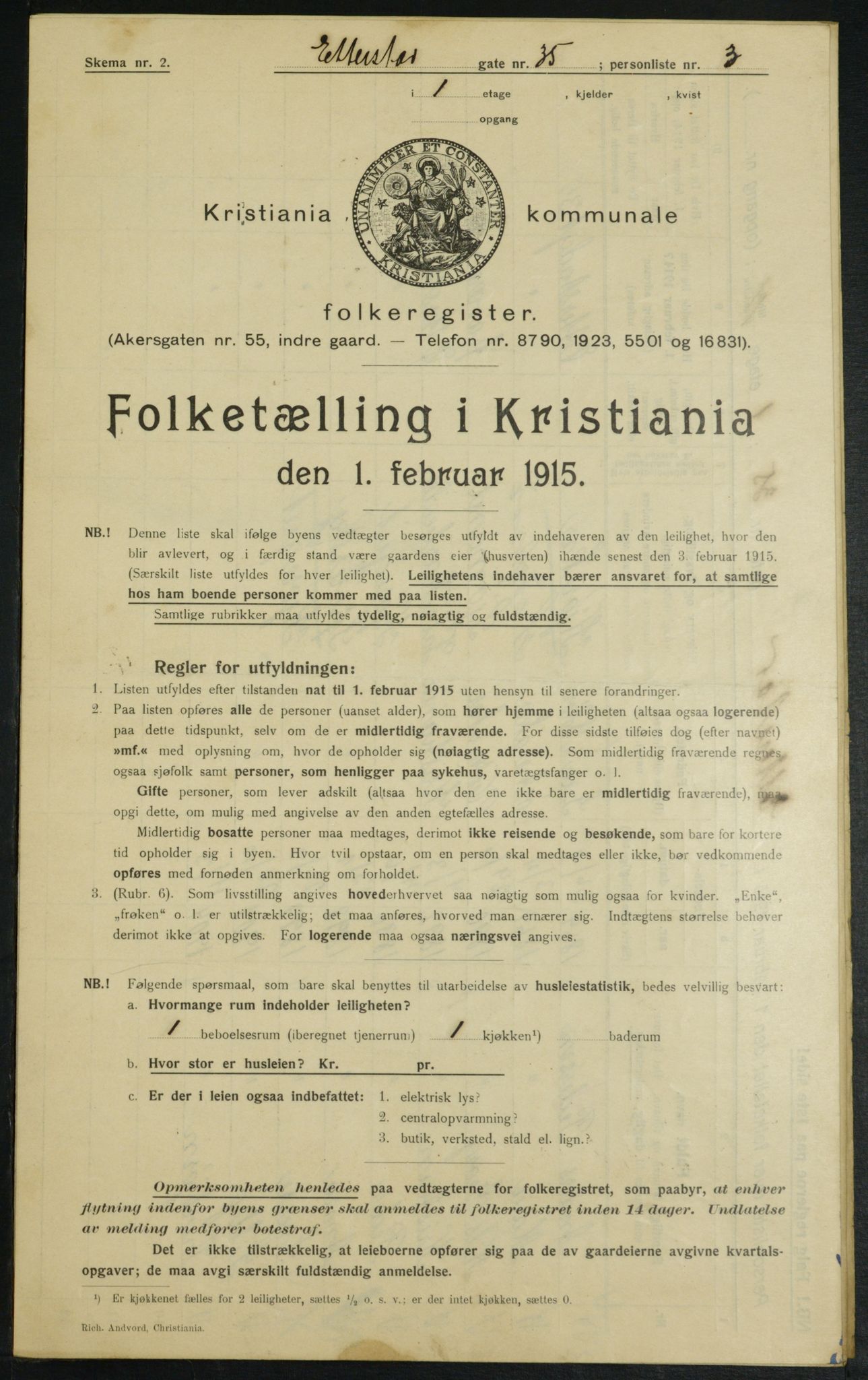 OBA, Kommunal folketelling 1.2.1915 for Kristiania, 1915, s. 22175