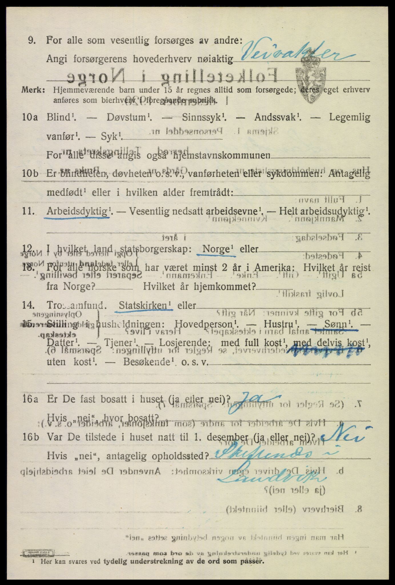 SAK, Folketelling 1920 for 0924 Landvik herred, 1920, s. 1825