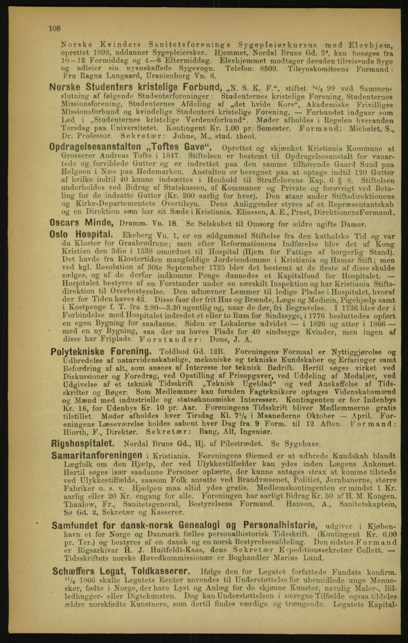 Kristiania/Oslo adressebok, PUBL/-, 1900, s. 108