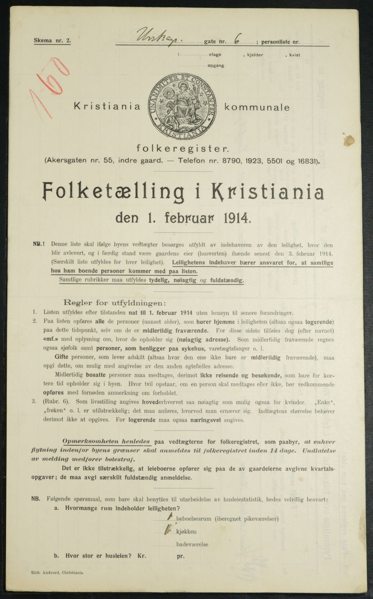 OBA, Kommunal folketelling 1.2.1914 for Kristiania, 1914, s. 2563