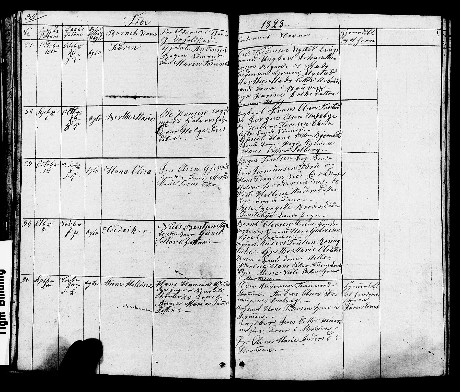 Hurum kirkebøker, AV/SAKO-A-229/G/Ga/L0002: Klokkerbok nr. I 2, 1827-1857, s. 35