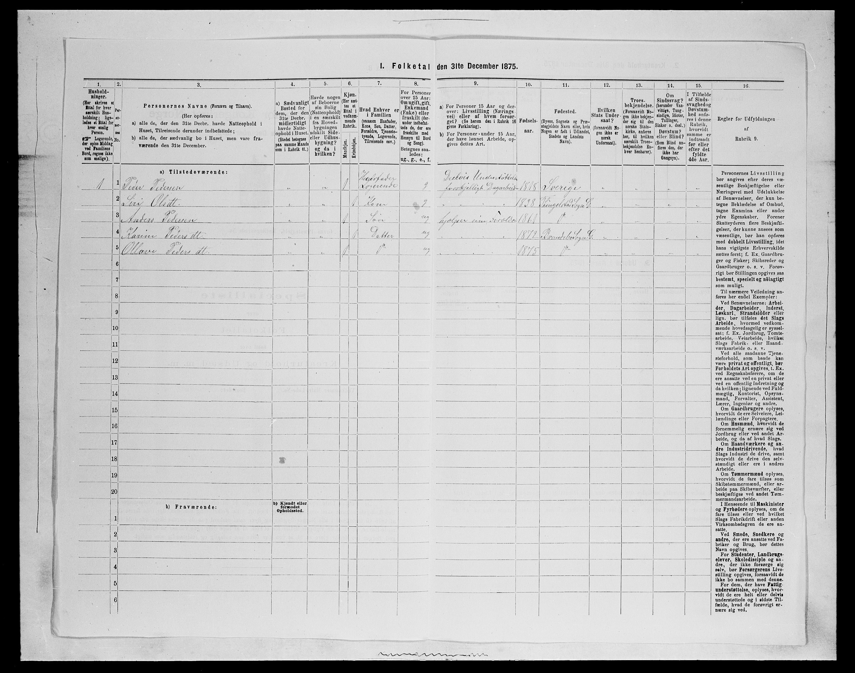 SAH, Folketelling 1875 for 0534P Gran prestegjeld, 1875, s. 1015