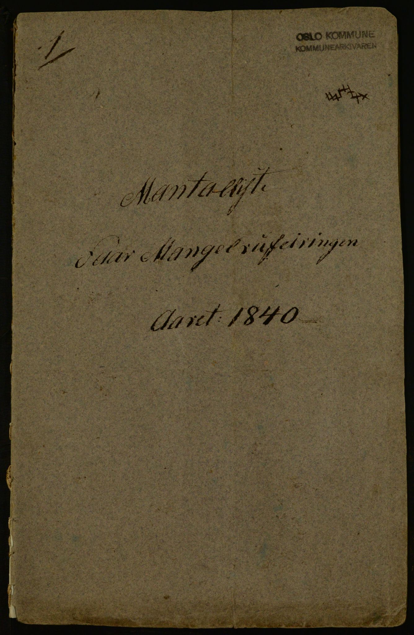 OBA, Manntall for Aker 1840, 1840