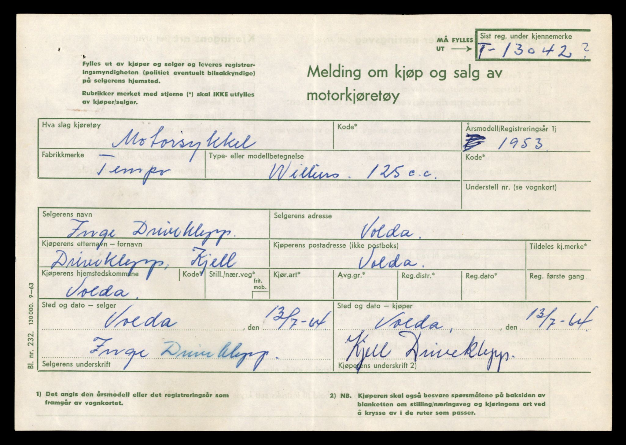 Møre og Romsdal vegkontor - Ålesund trafikkstasjon, AV/SAT-A-4099/F/Fe/L0037: Registreringskort for kjøretøy T 13031 - T 13179, 1927-1998, s. 271
