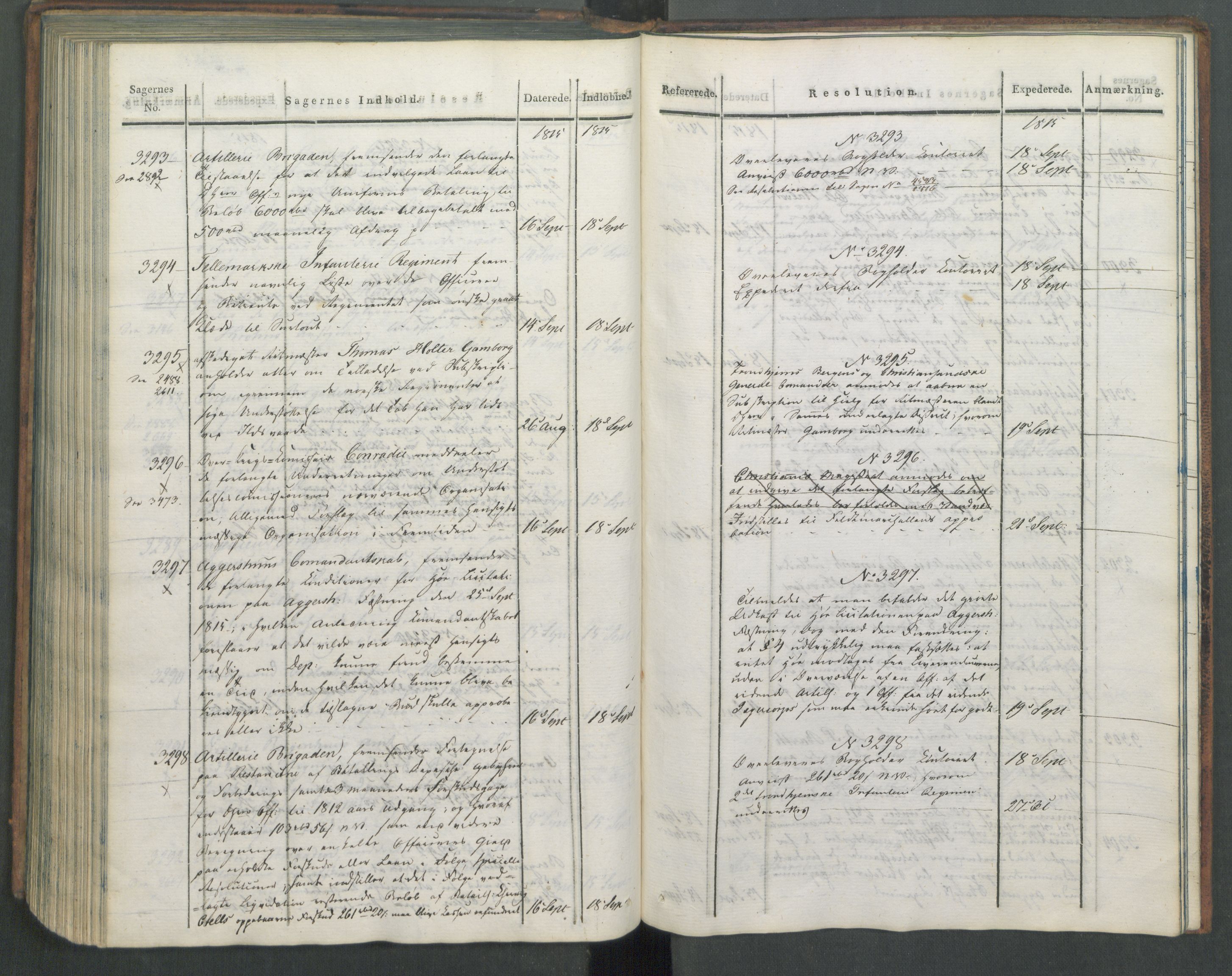 Armédepartementet, AV/RA-RAFA-3493/C/Ca/L0005: 6. Departements Journal, 1815