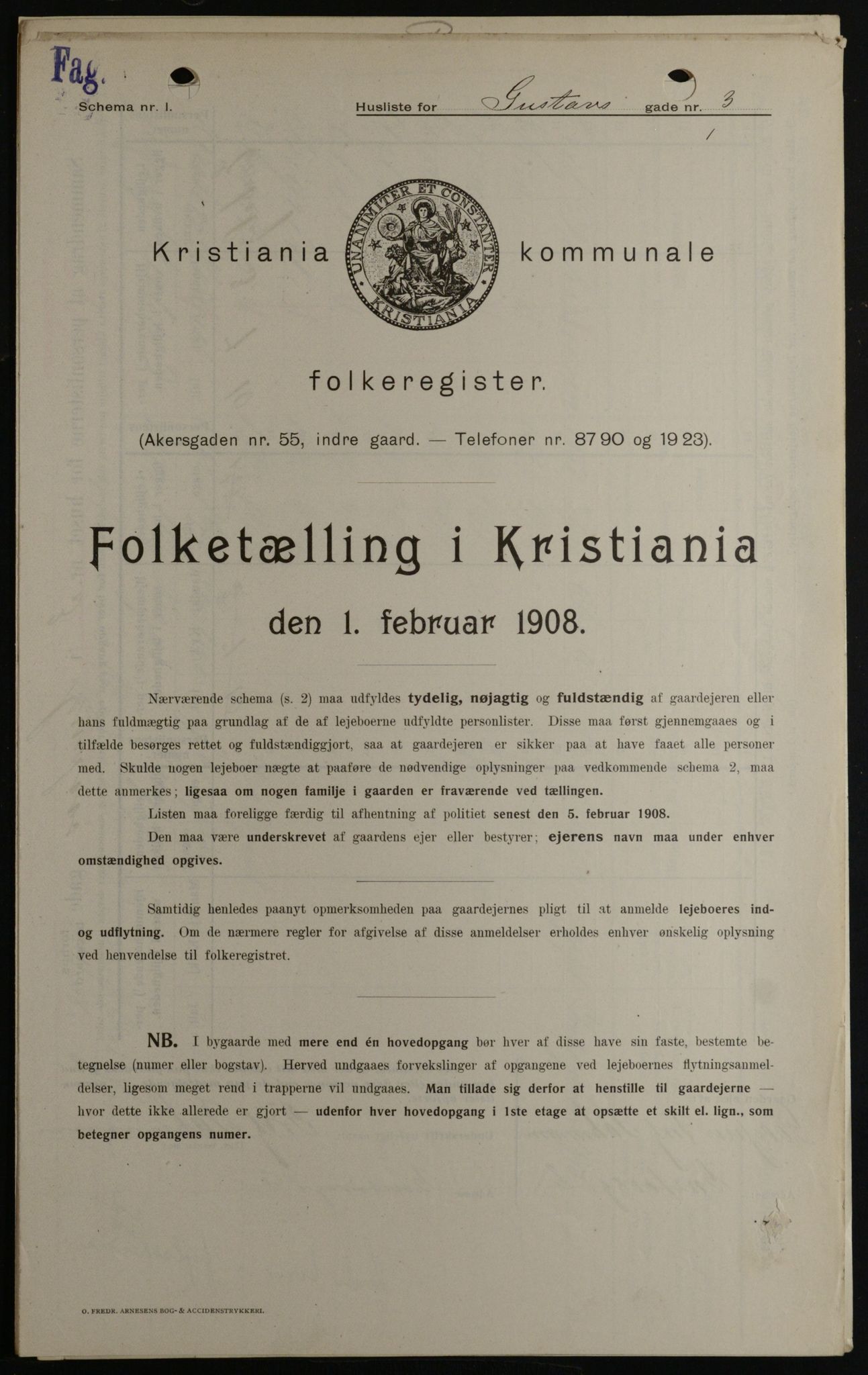 OBA, Kommunal folketelling 1.2.1908 for Kristiania kjøpstad, 1908, s. 29310