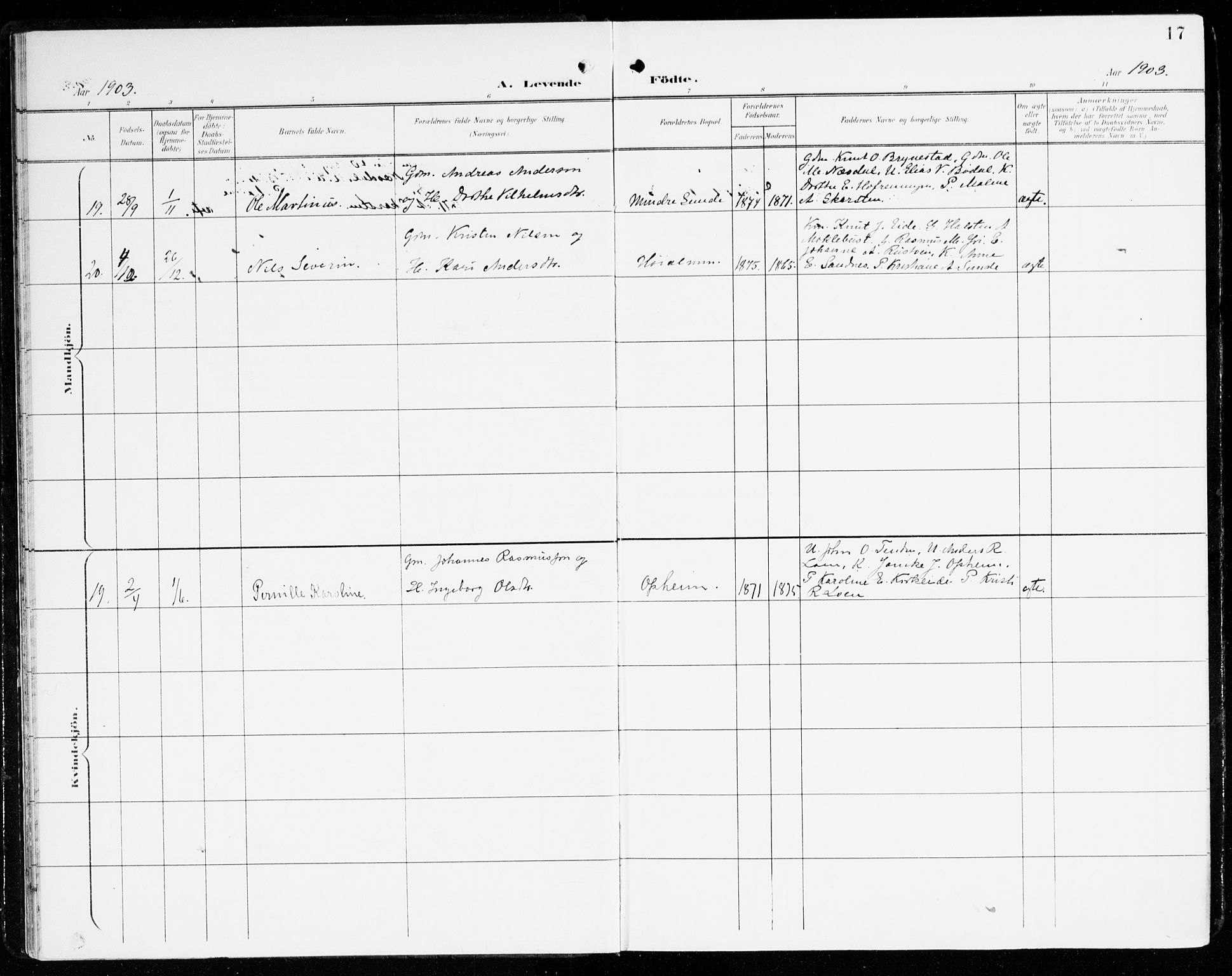 Innvik sokneprestembete, AV/SAB-A-80501: Ministerialbok nr. C 2, 1900-1920, s. 17