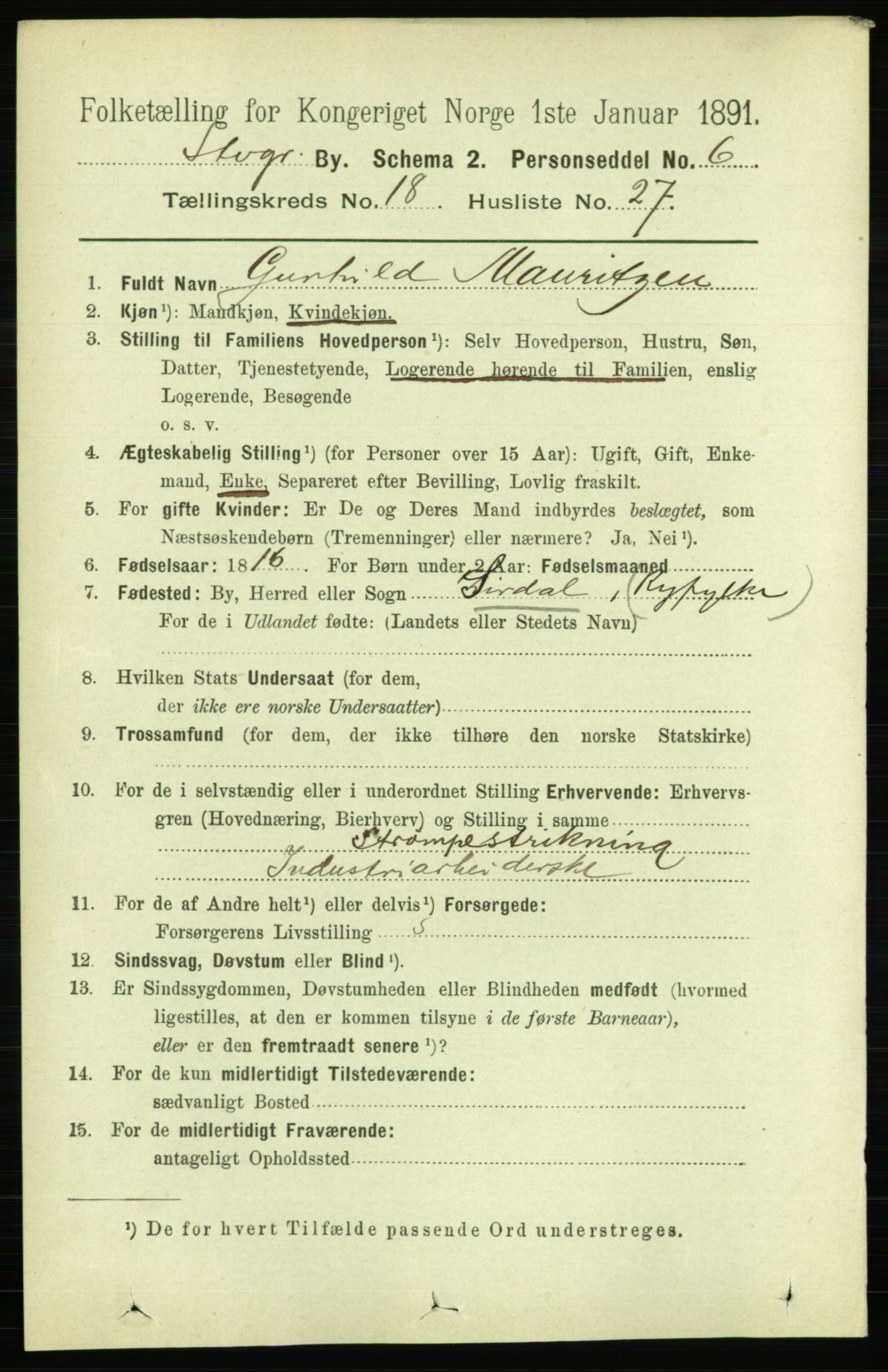 RA, Folketelling 1891 for 1103 Stavanger kjøpstad, 1891, s. 21581
