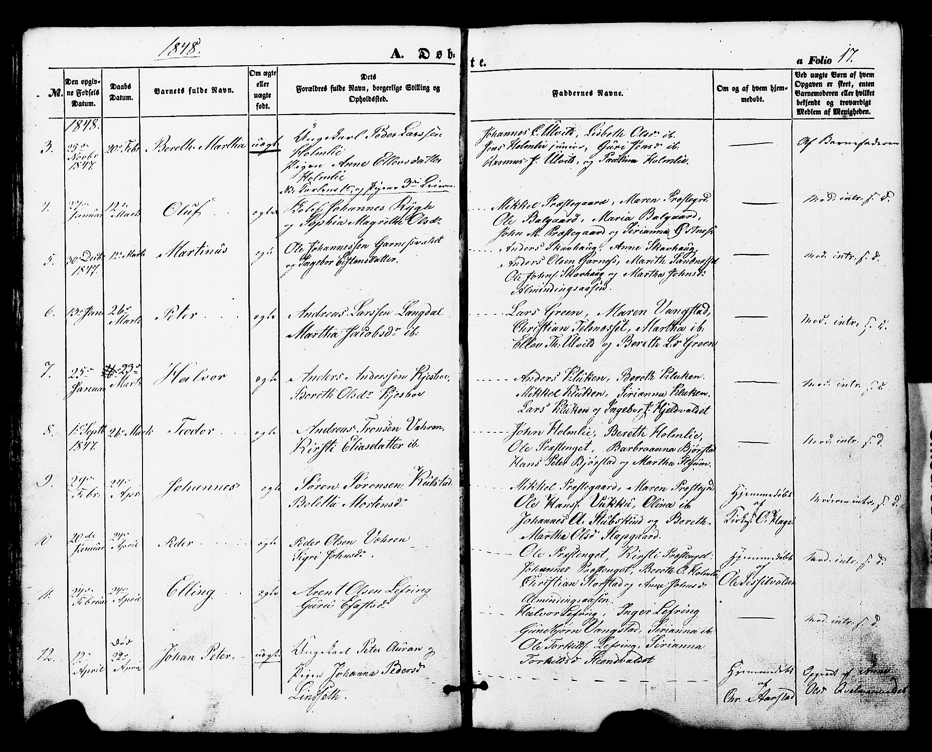 Ministerialprotokoller, klokkerbøker og fødselsregistre - Nord-Trøndelag, AV/SAT-A-1458/724/L0268: Klokkerbok nr. 724C04, 1846-1878, s. 17