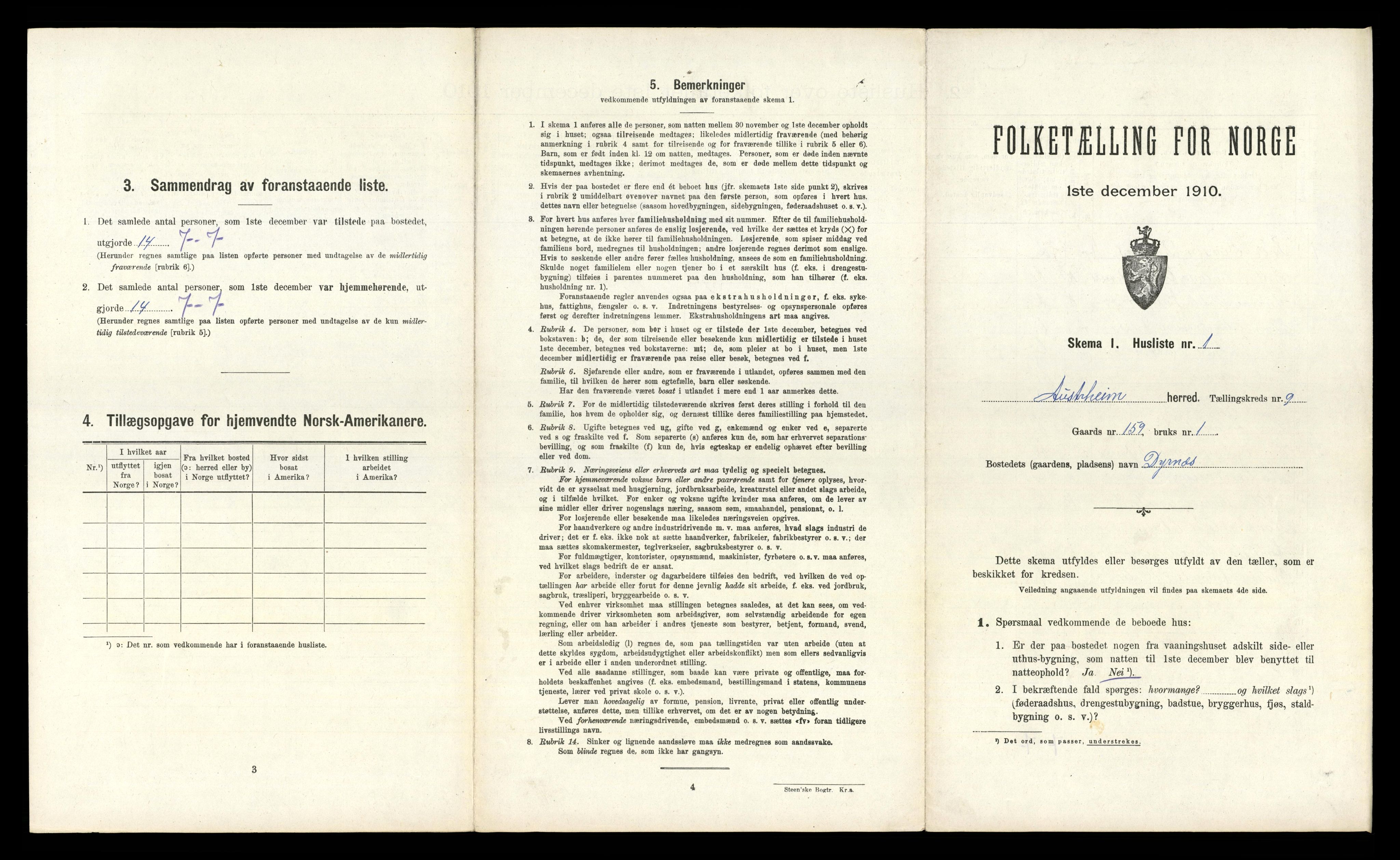 RA, Folketelling 1910 for 1264 Austrheim herred, 1910, s. 550