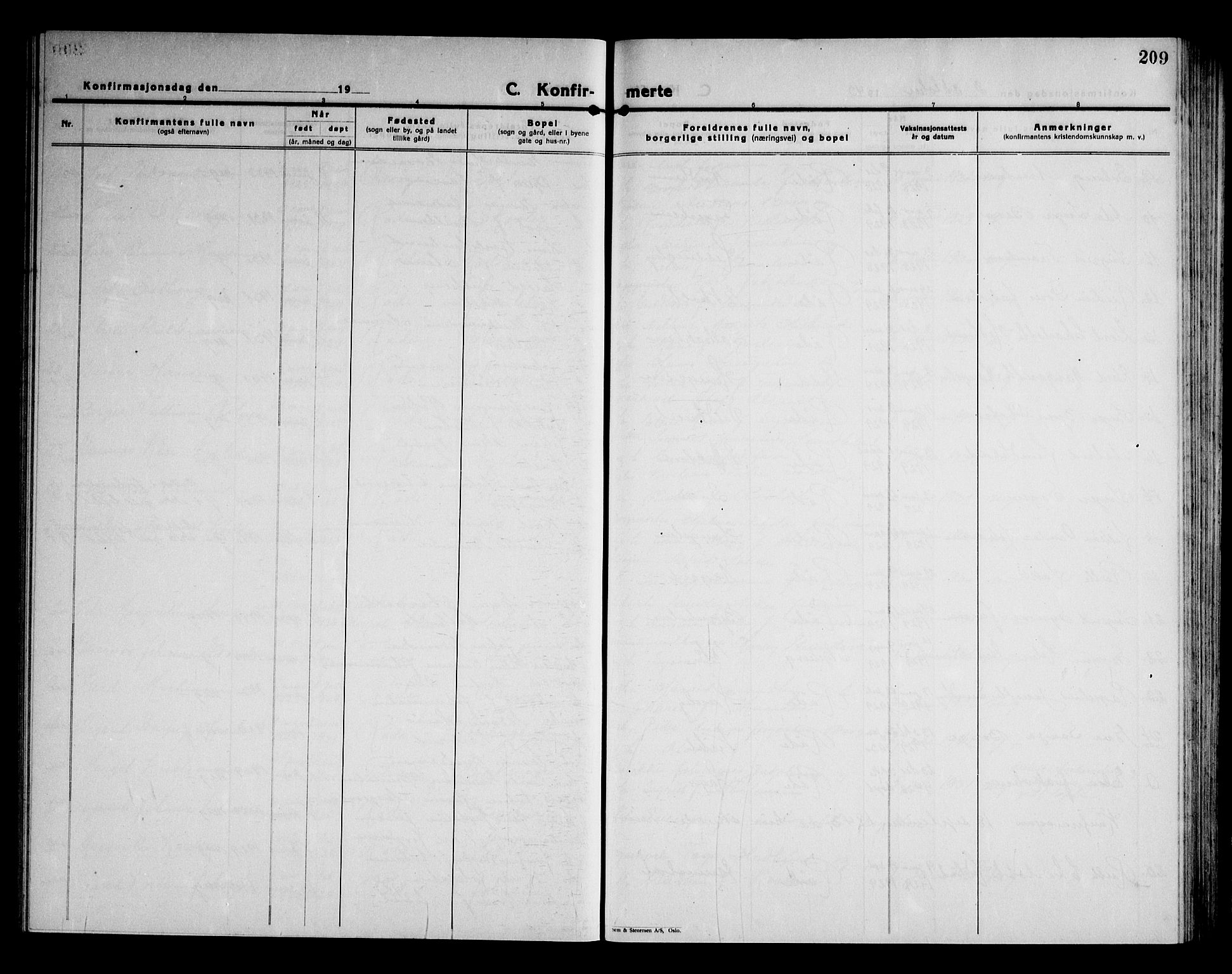 Råde prestekontor kirkebøker, SAO/A-2009/G/Ga/L0002: Klokkerbok nr. I 2, 1926-1947, s. 209