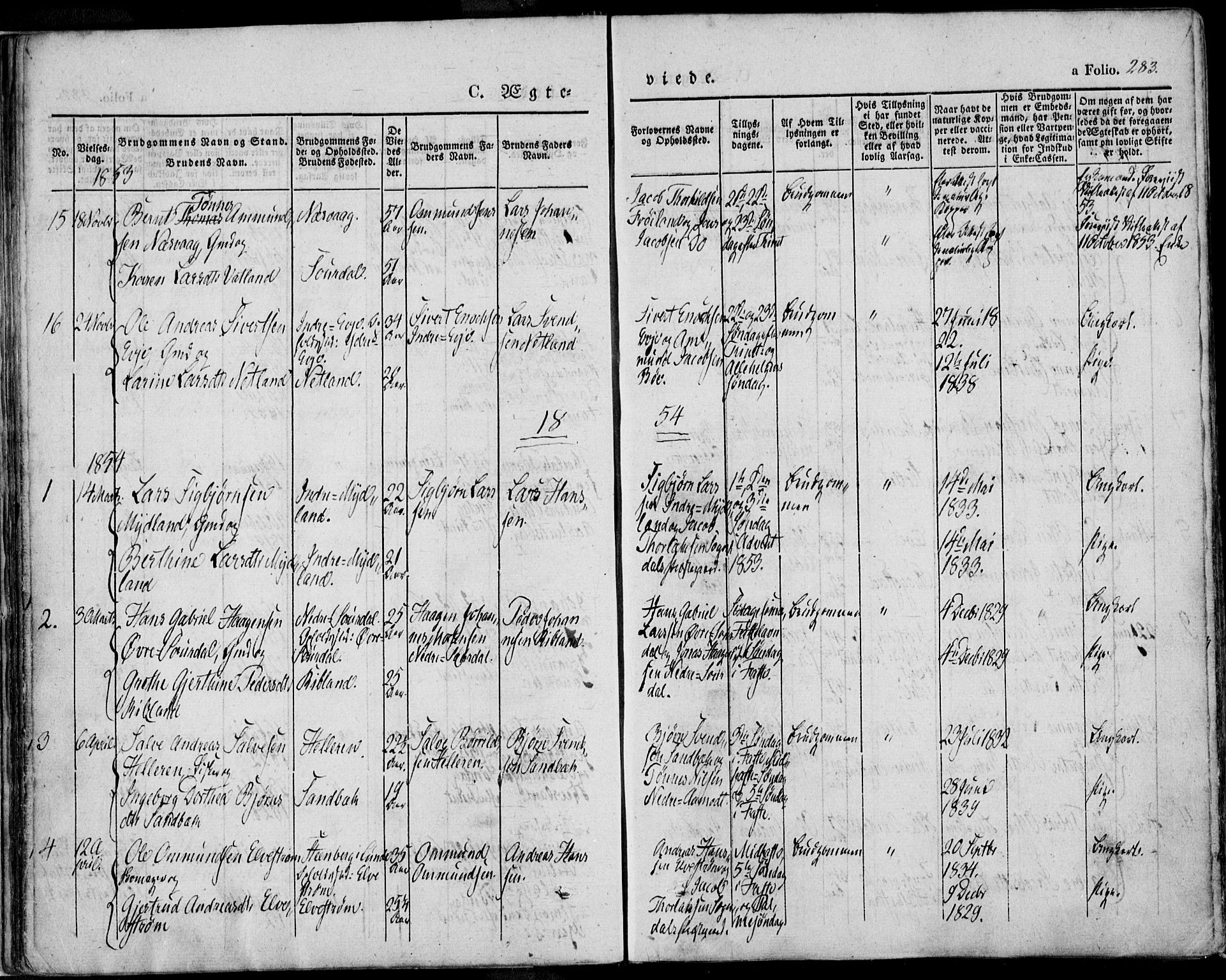 Sokndal sokneprestkontor, AV/SAST-A-101808: Ministerialbok nr. A 8.2, 1842-1857, s. 283