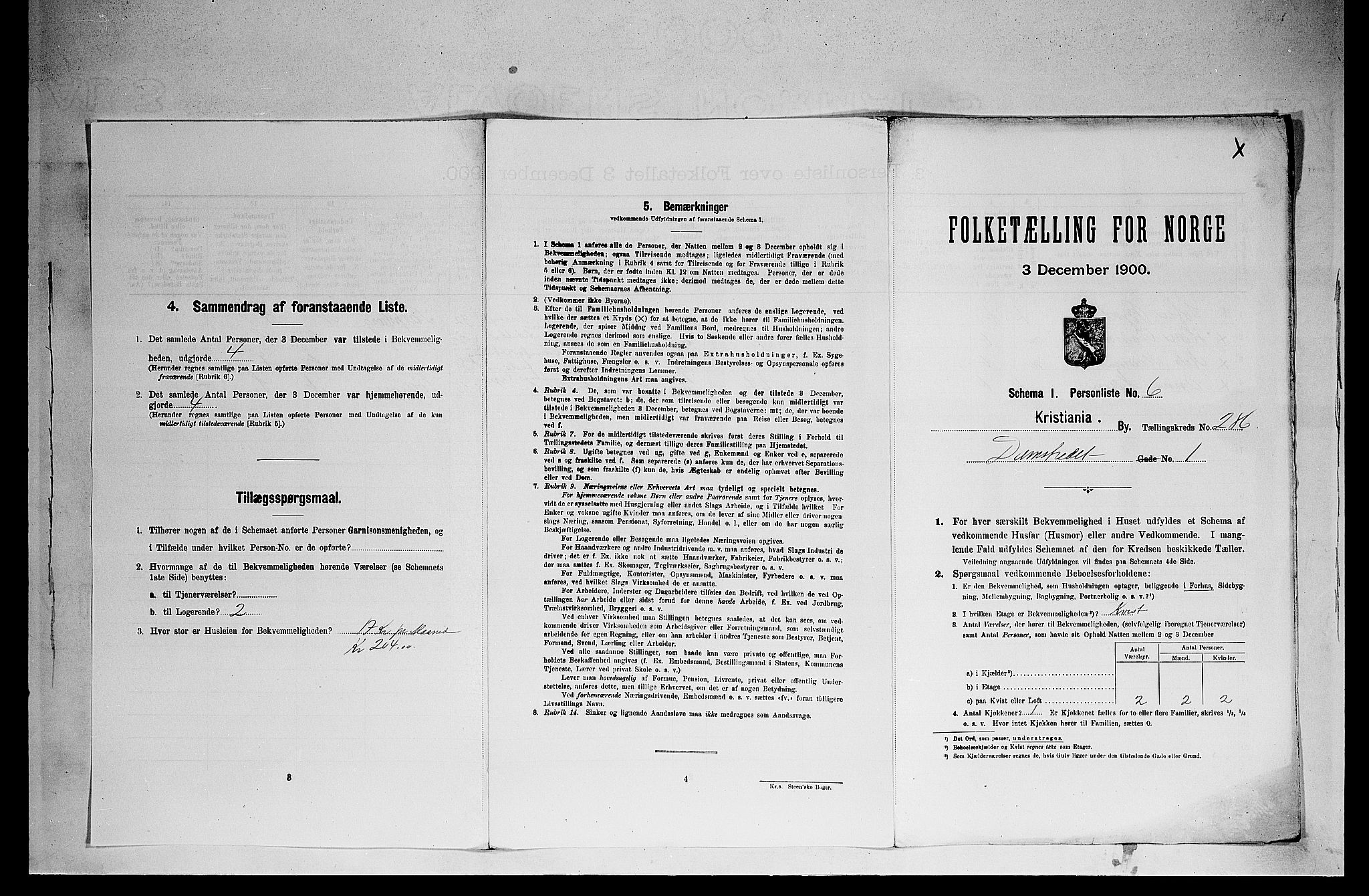 SAO, Folketelling 1900 for 0301 Kristiania kjøpstad, 1900, s. 14746