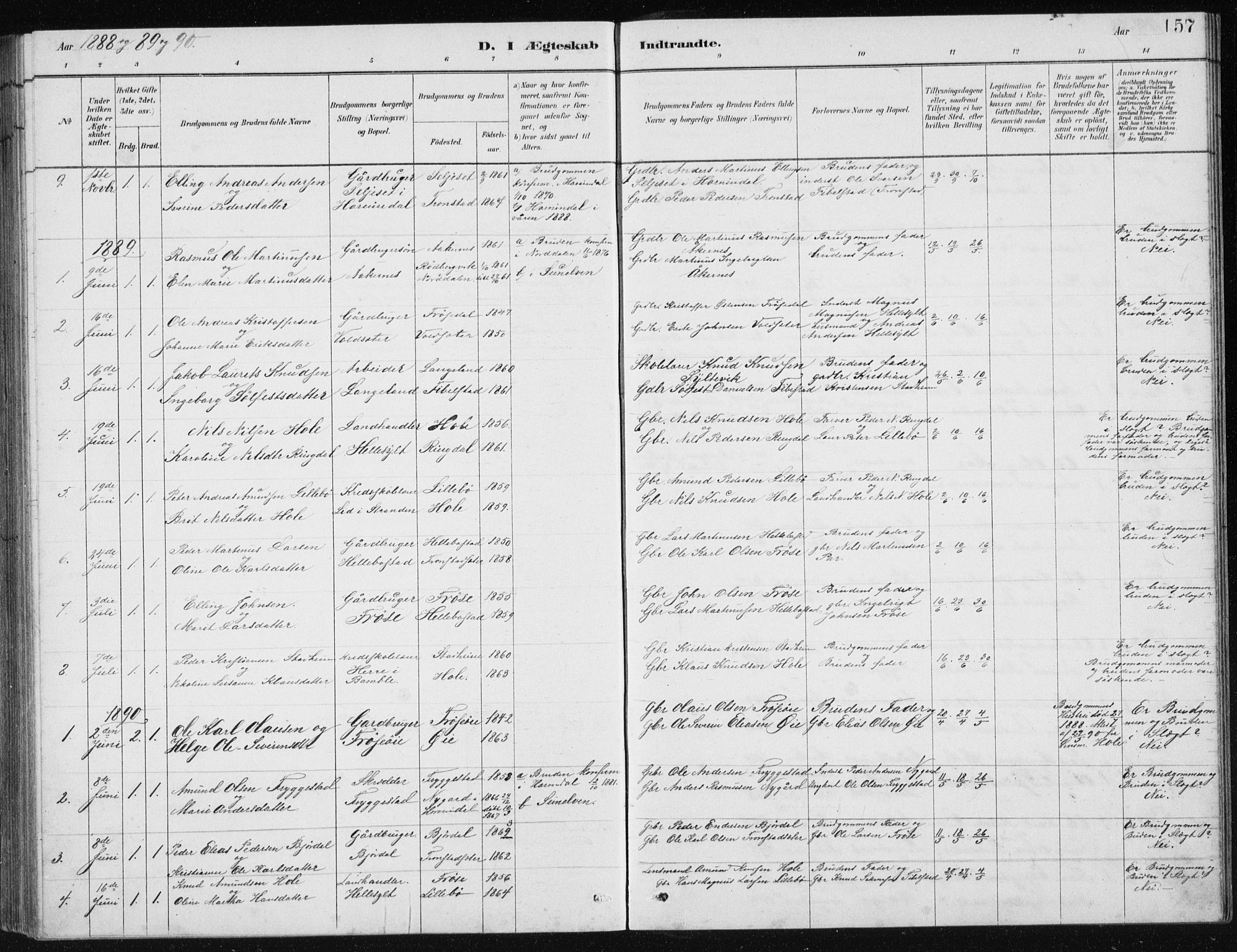 Ministerialprotokoller, klokkerbøker og fødselsregistre - Møre og Romsdal, SAT/A-1454/517/L0230: Klokkerbok nr. 517C03, 1879-1912, s. 157