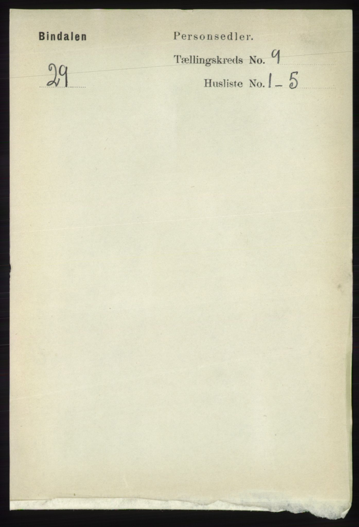 RA, Folketelling 1891 for 1811 Bindal herred, 1891, s. 2923