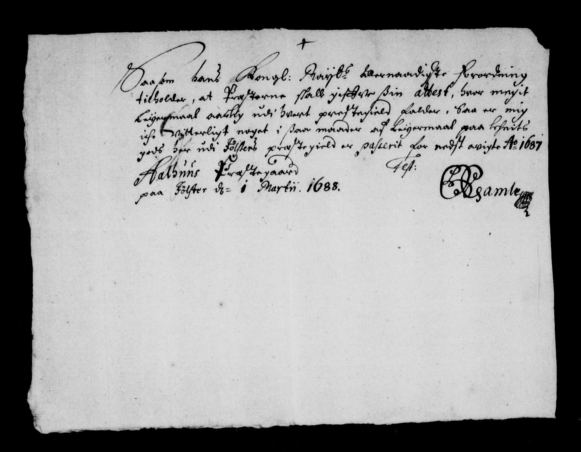 Rentekammeret inntil 1814, Reviderte regnskaper, Stiftamtstueregnskaper, Bergen stiftamt, AV/RA-EA-6043/R/Rc/L0084: Bergen stiftamt, 1687