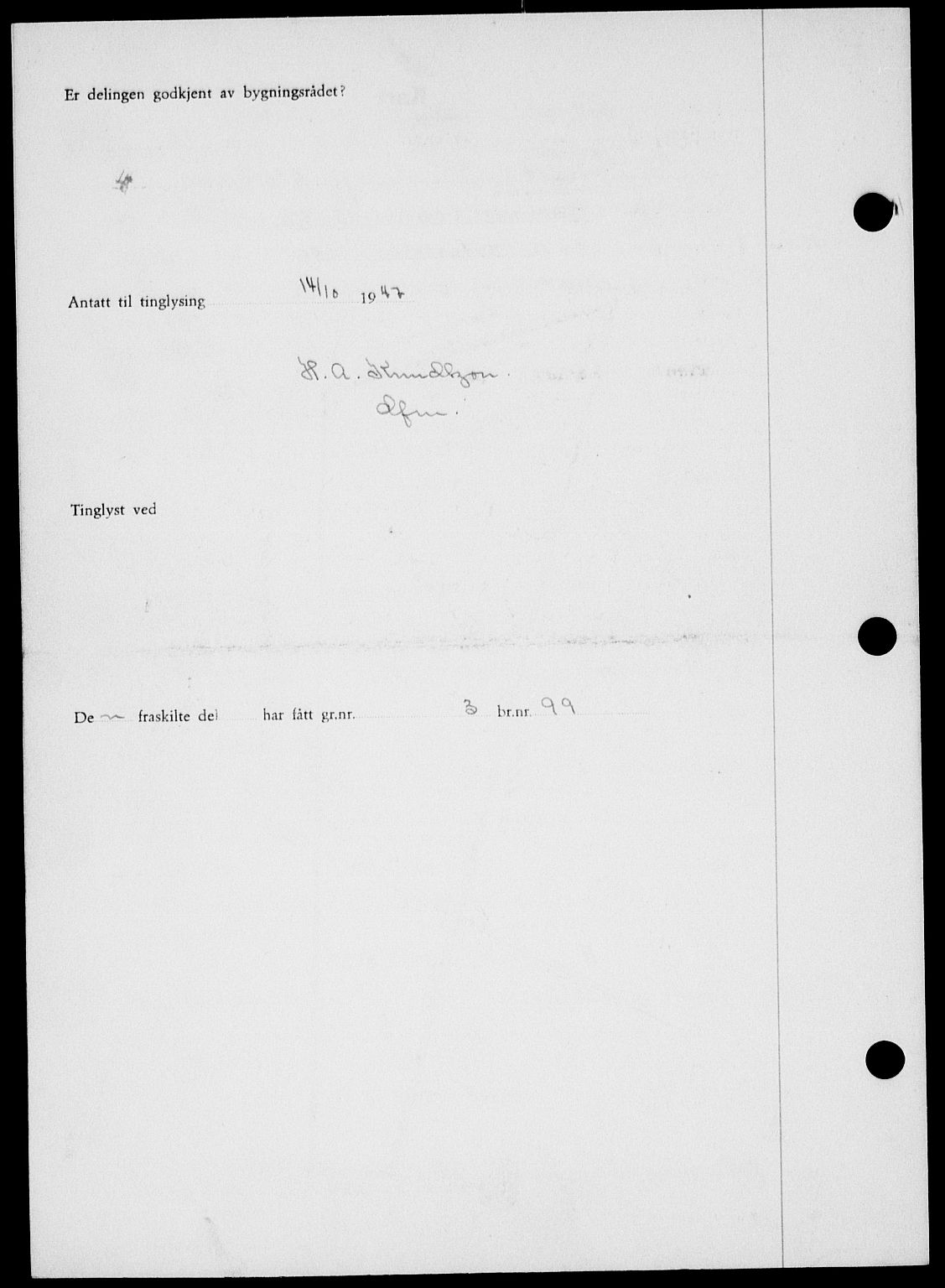 Onsøy sorenskriveri, SAO/A-10474/G/Ga/Gab/L0021: Pantebok nr. II A-21, 1947-1947, Dagboknr: 2781/1947