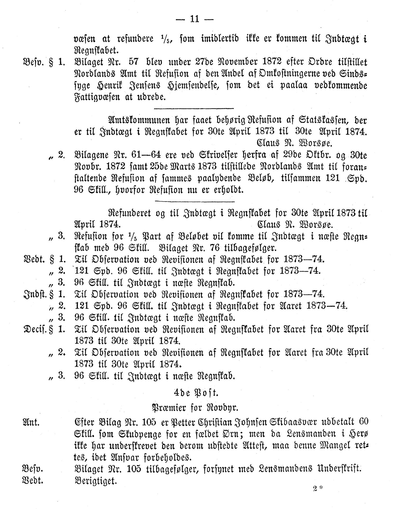 Nordland Fylkeskommune. Fylkestinget, AIN/NFK-17/176/A/Ac/L0009: Fylkestingsforhandlinger 1874, 1874