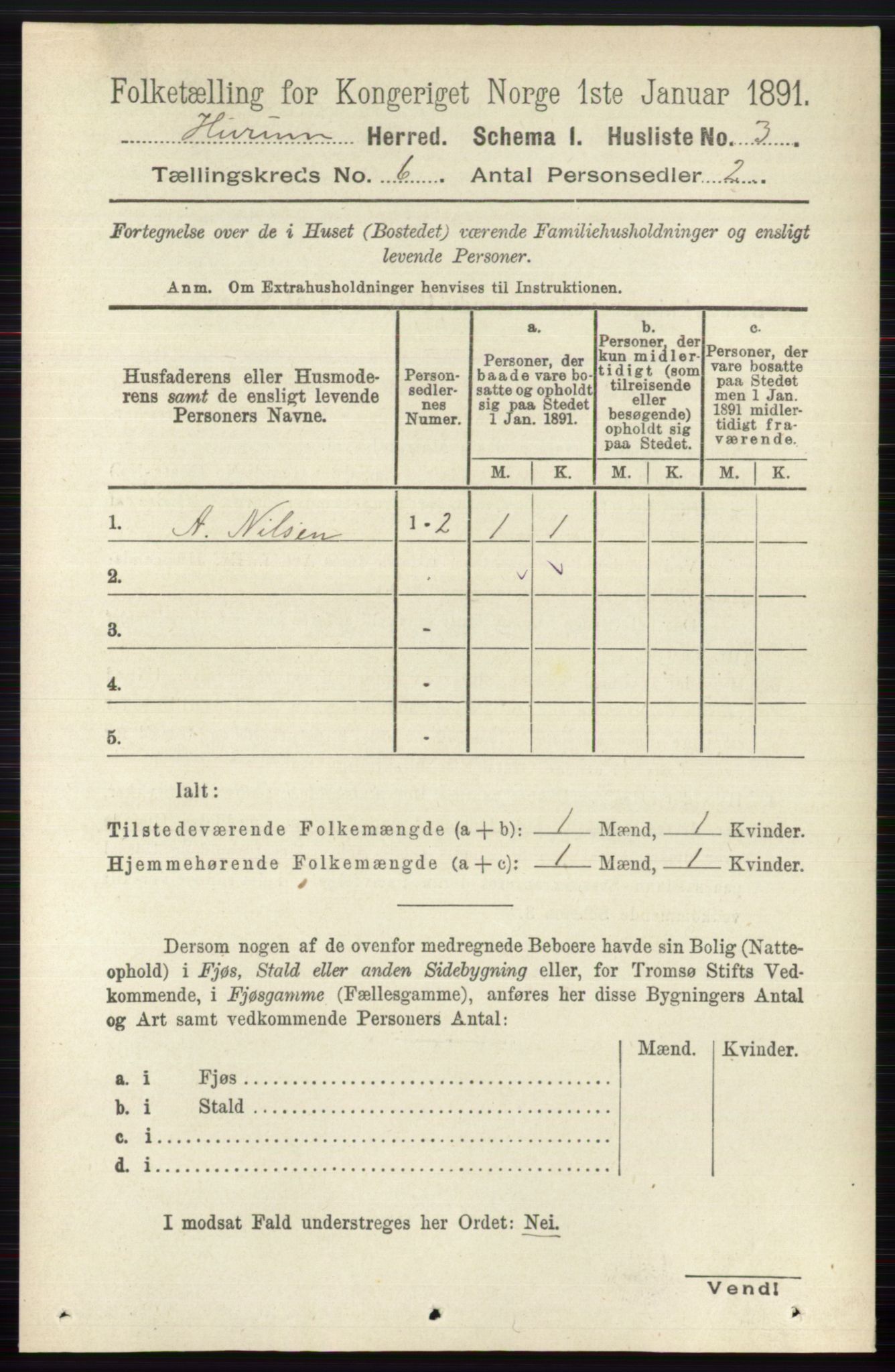 RA, Folketelling 1891 for 0628 Hurum herred, 1891, s. 1939