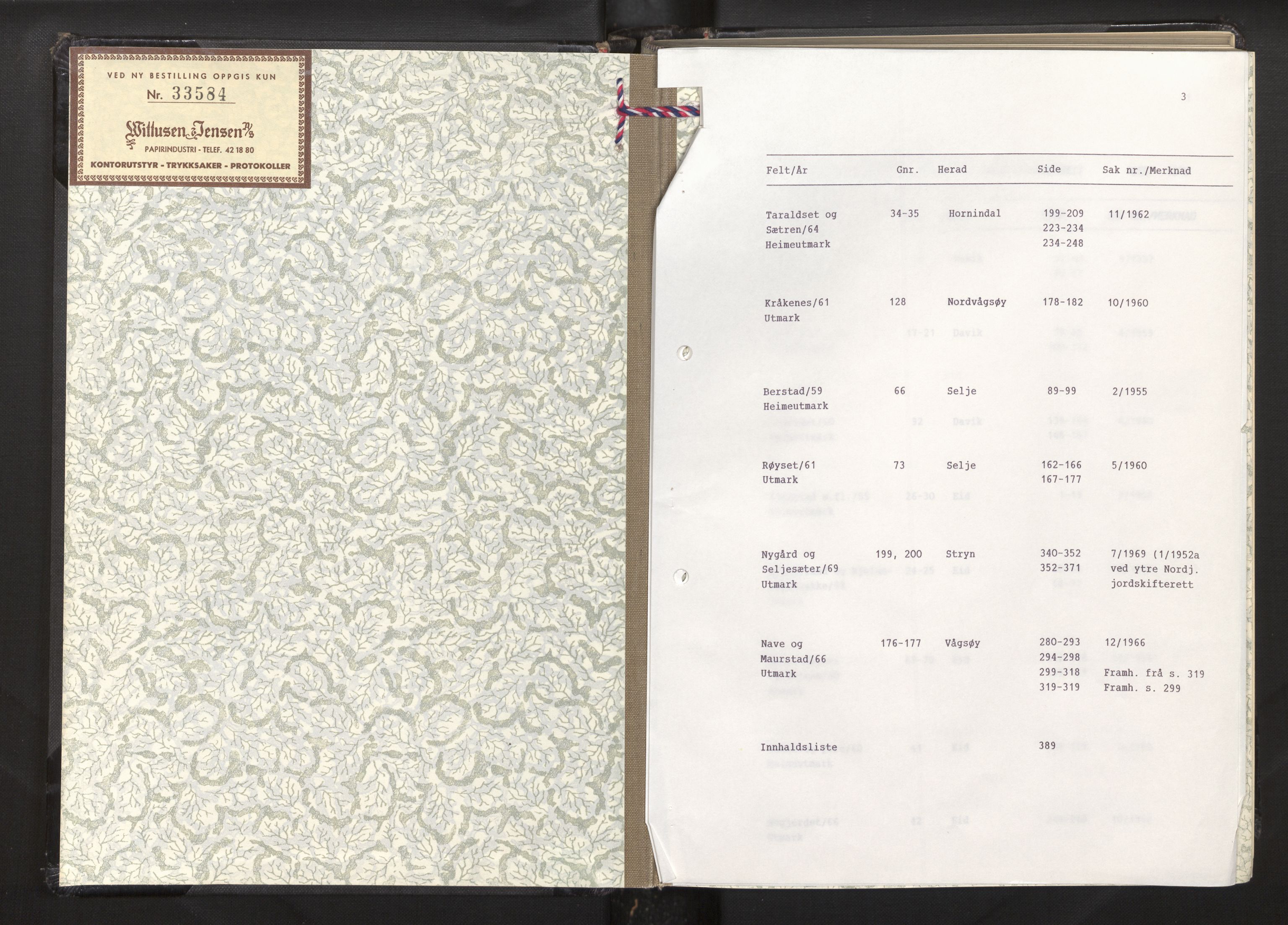 Overdommaren i Sogn og Fjordane jordskiftedøme, AV/SAB-A-5701/A/L0010: Overrettsprotokoll, 1955-1972