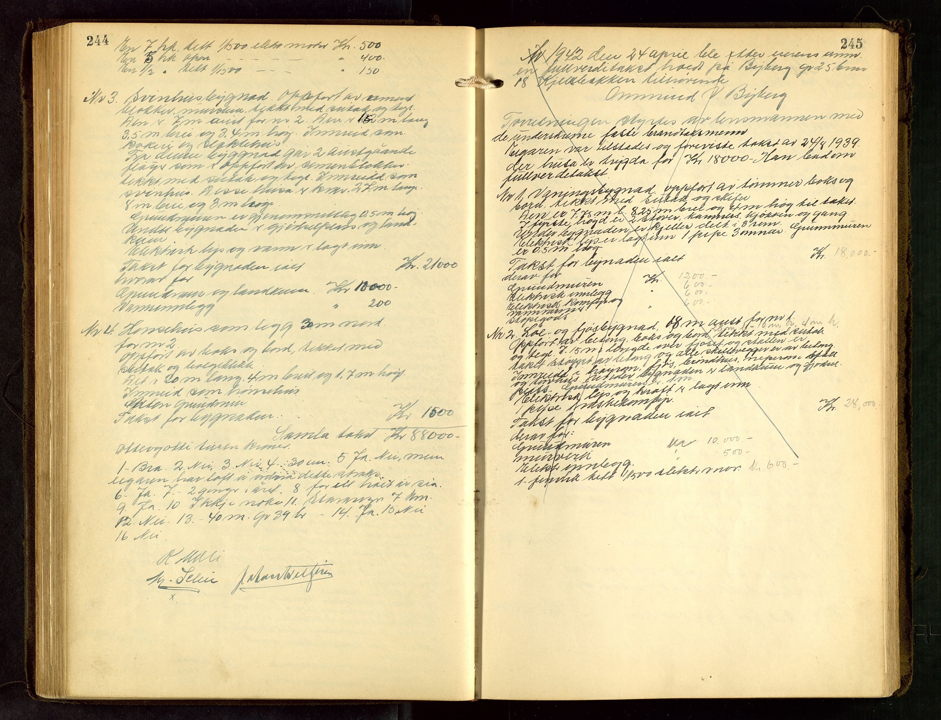 Håland lensmannskontor, AV/SAST-A-100100/Go/L0005: "Brandtakstprotokoll"  Register i boken., 1929-1948, s. 244-245