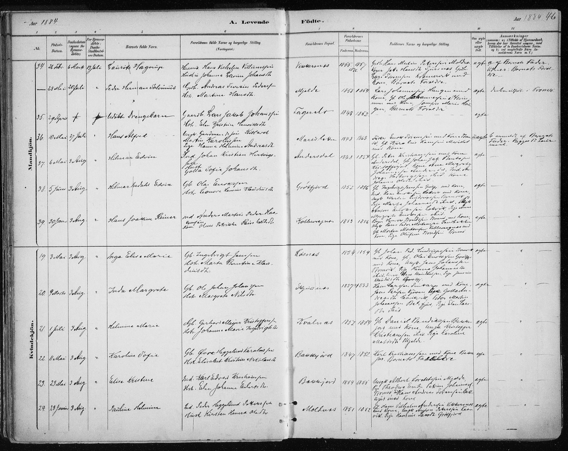Tromsøysund sokneprestkontor, AV/SATØ-S-1304/G/Ga/L0004kirke: Ministerialbok nr. 4, 1880-1888, s. 46