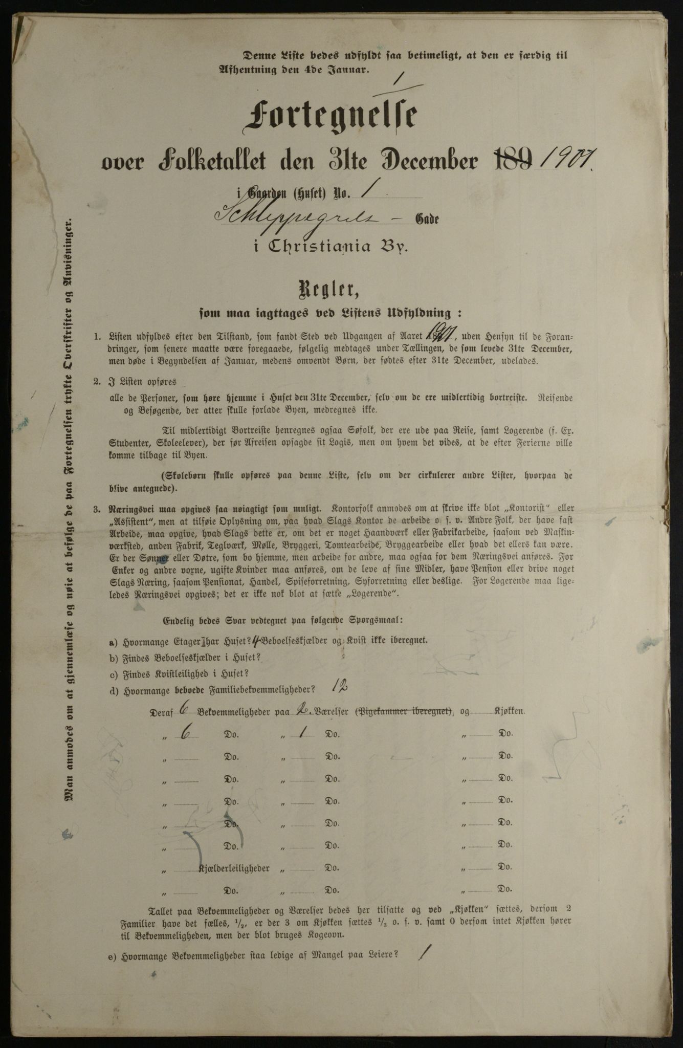 OBA, Kommunal folketelling 31.12.1901 for Kristiania kjøpstad, 1901, s. 13906