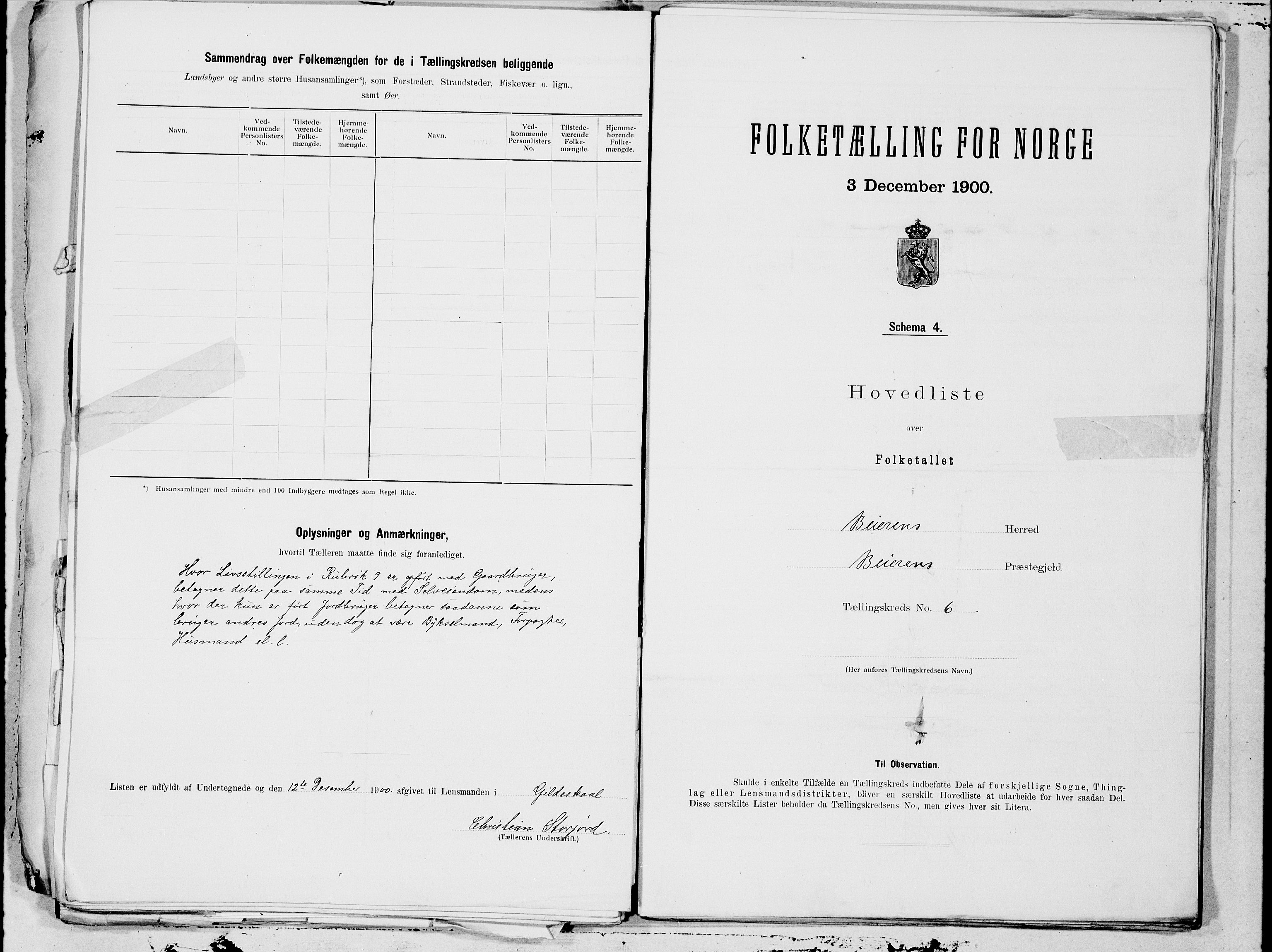 SAT, Folketelling 1900 for 1839 Beiarn herred, 1900, s. 12