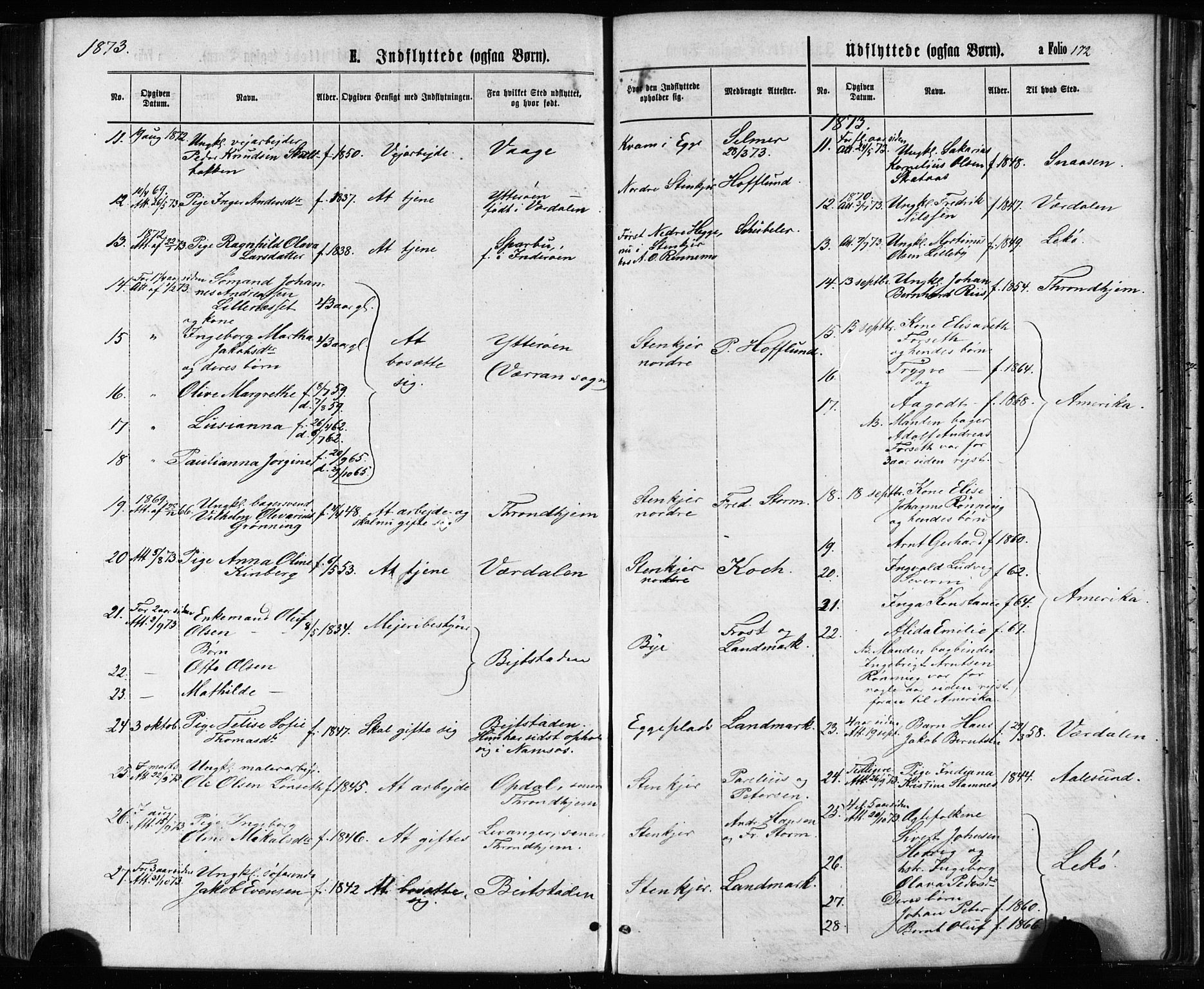 Ministerialprotokoller, klokkerbøker og fødselsregistre - Nord-Trøndelag, SAT/A-1458/739/L0370: Ministerialbok nr. 739A02, 1868-1881, s. 172