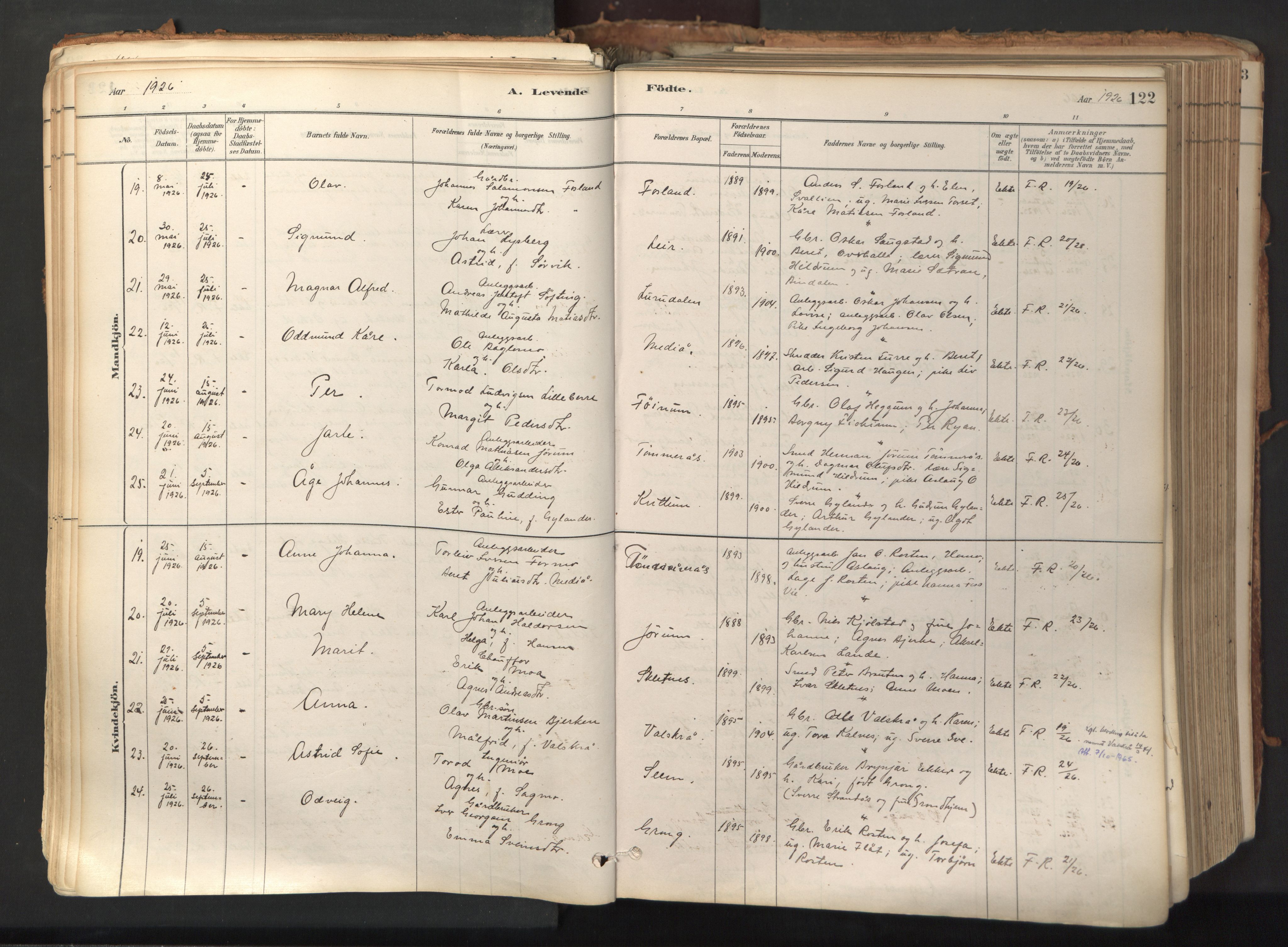 Ministerialprotokoller, klokkerbøker og fødselsregistre - Nord-Trøndelag, AV/SAT-A-1458/758/L0519: Ministerialbok nr. 758A04, 1880-1926, s. 122