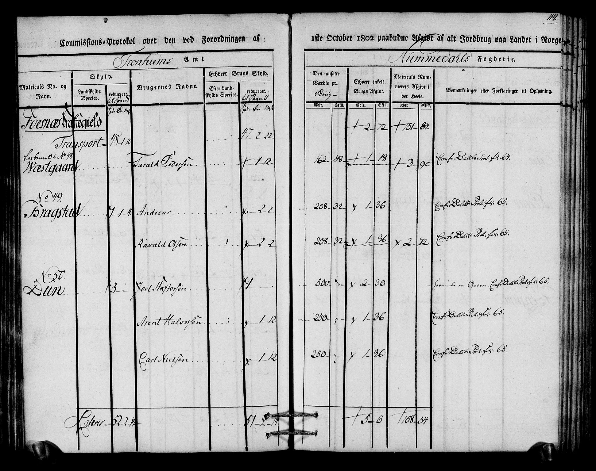 Rentekammeret inntil 1814, Realistisk ordnet avdeling, AV/RA-EA-4070/N/Ne/Nea/L0154: Namdalen fogderi. Kommisjonsprotokoll, 1803, s. 115