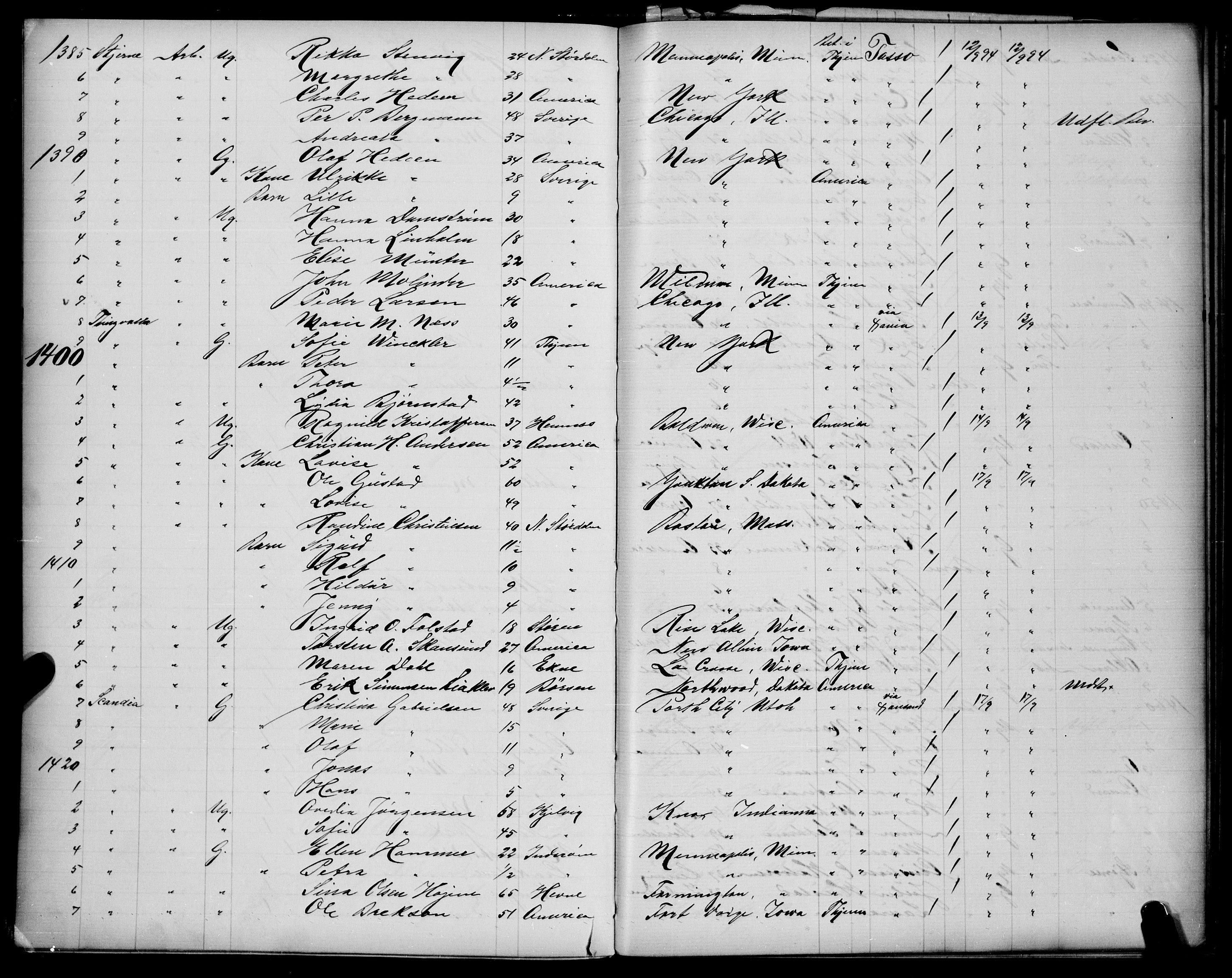 Trondheim politikammer, AV/SAT-A-1887/1/32/L0010: Emigrantprotokoll IXb, 1893-1895