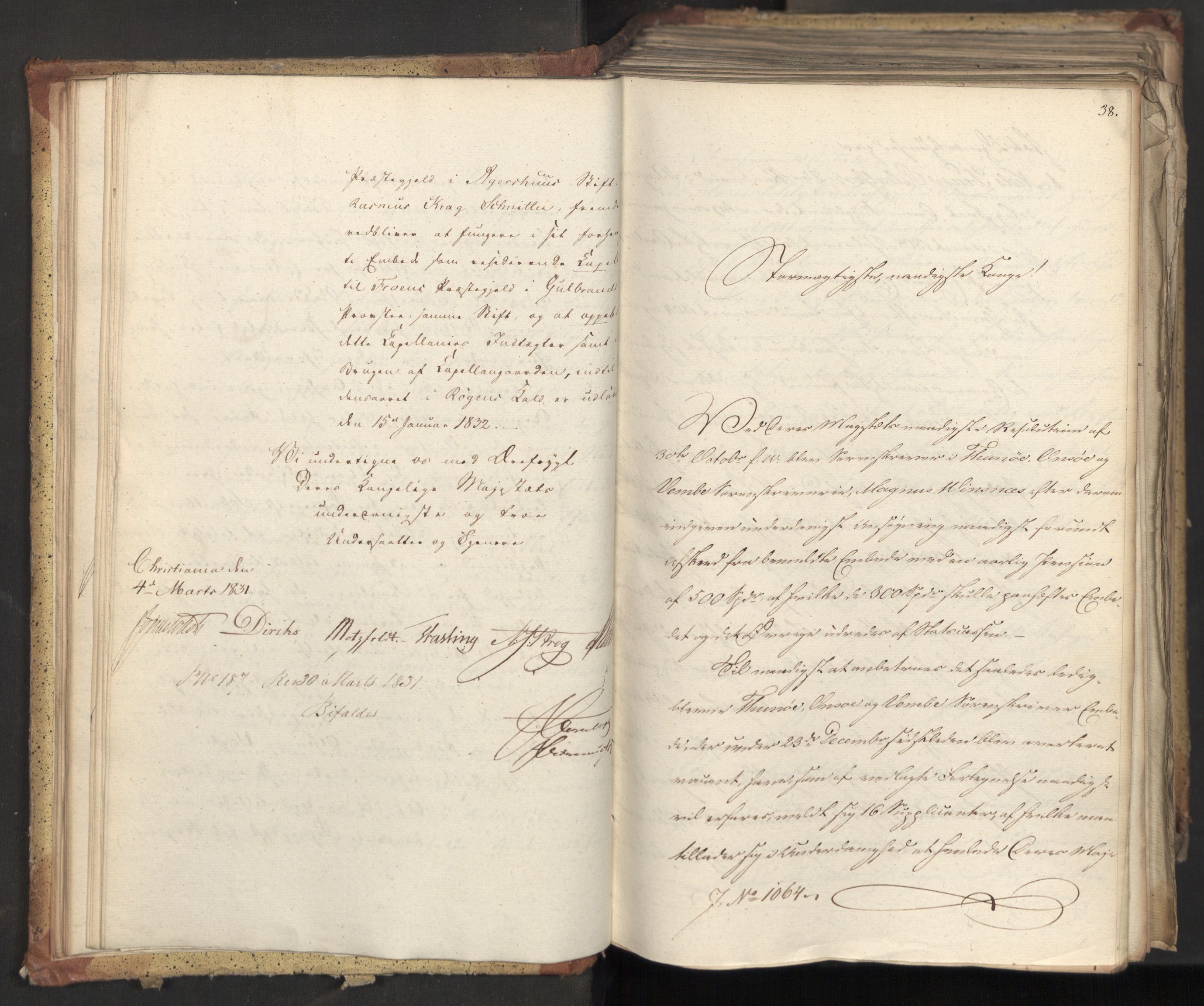 Statsrådsavdelingen i Stockholm, AV/RA-S-1003/D/Da/L0070: Regjeringsinnstillinger nr. 1047-1221, 1831, s. 44