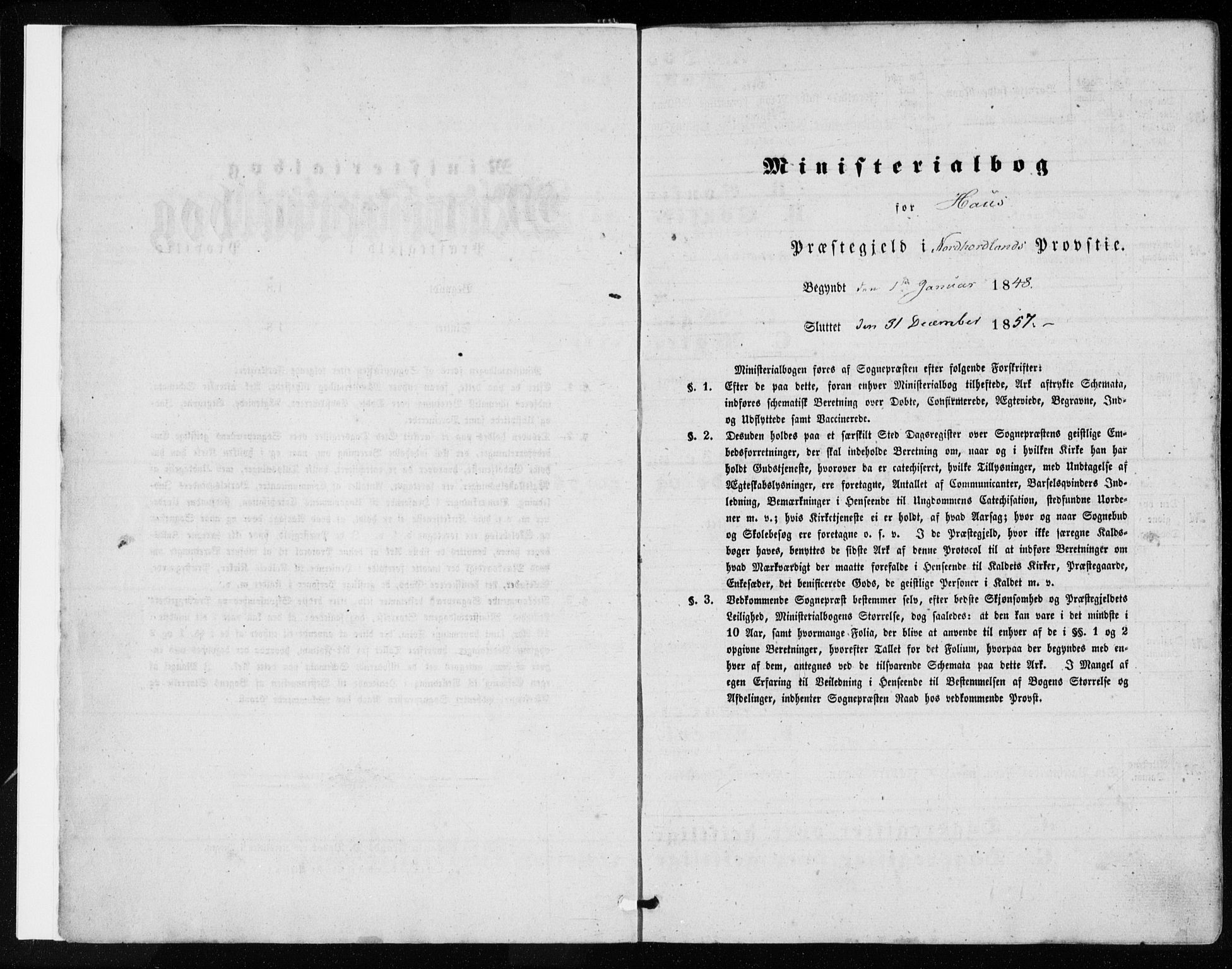 Haus sokneprestembete, SAB/A-75601/H/Haa: Ministerialbok nr. A 16 I, 1848-1857