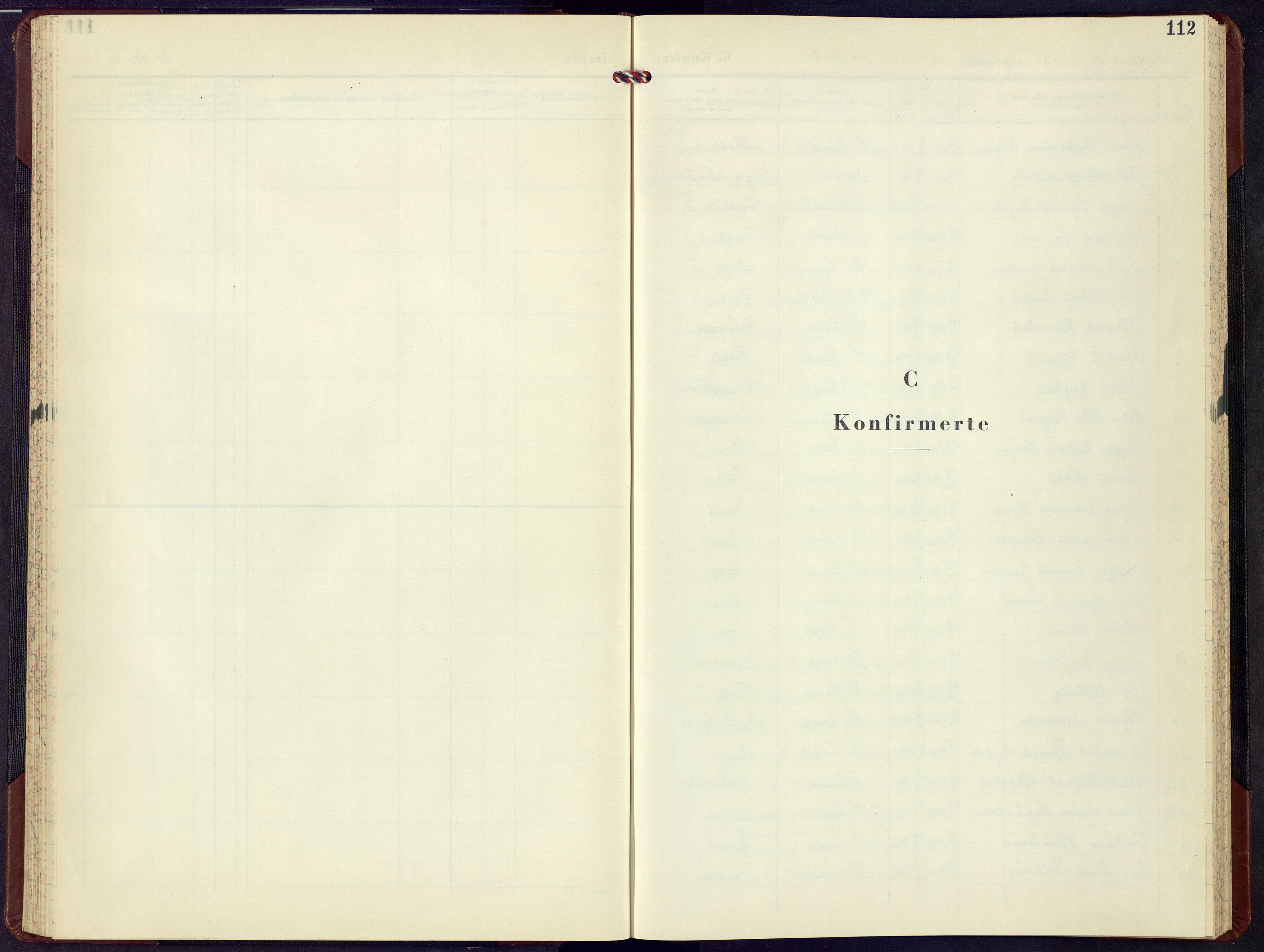 Søndre Land prestekontor, SAH/PREST-122/L/L0011: Klokkerbok nr. 11, 1954-1959, s. 112