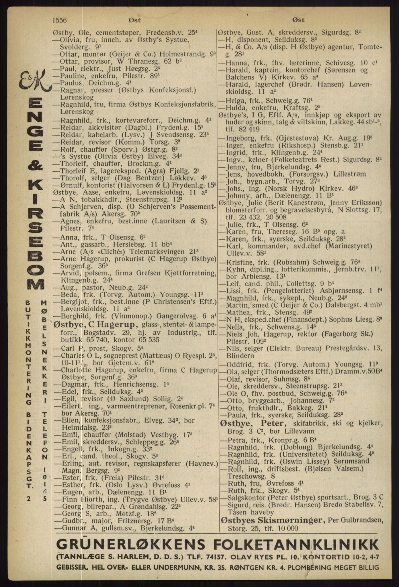 Kristiania/Oslo adressebok, PUBL/-, 1936, s. 1556