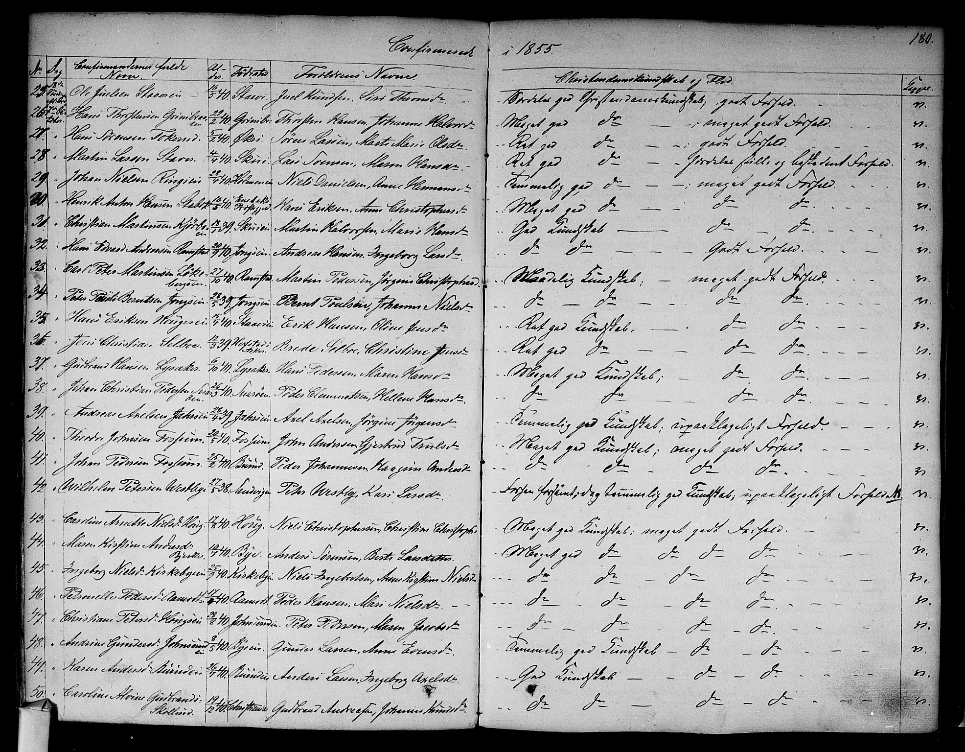 Asker prestekontor Kirkebøker, AV/SAO-A-10256a/F/Fa/L0009: Ministerialbok nr. I 9, 1825-1878, s. 180