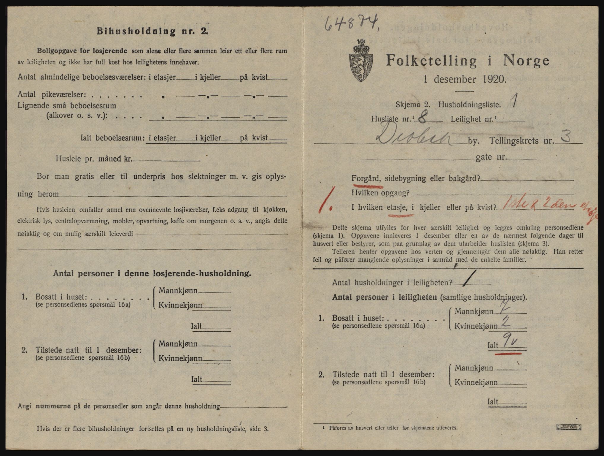 SAO, Folketelling 1920 for 0203 Drøbak kjøpstad, 1920, s. 1137